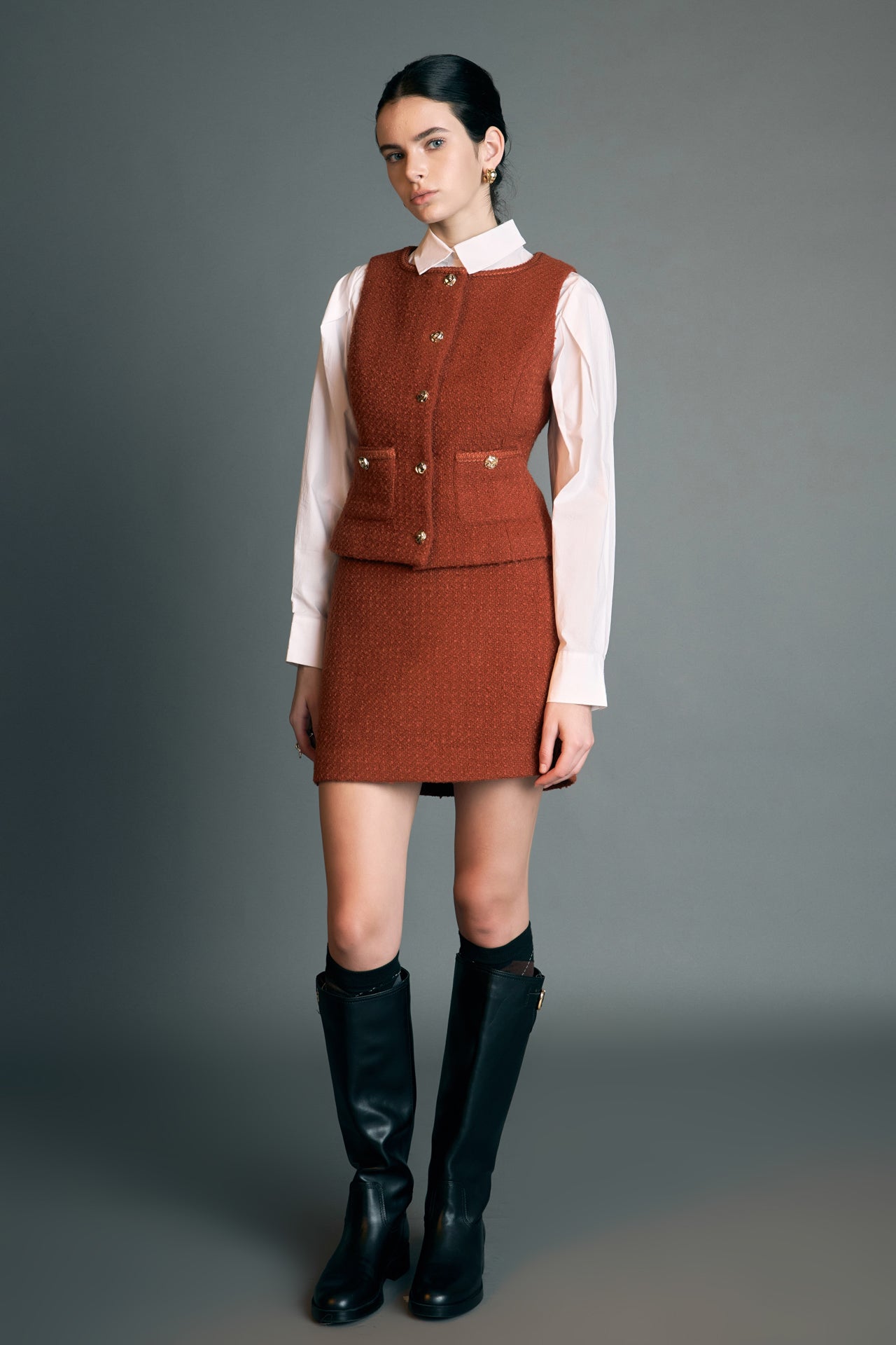 ENGLISH FACTORY - Tweed Vest - TOPS available at Objectrare