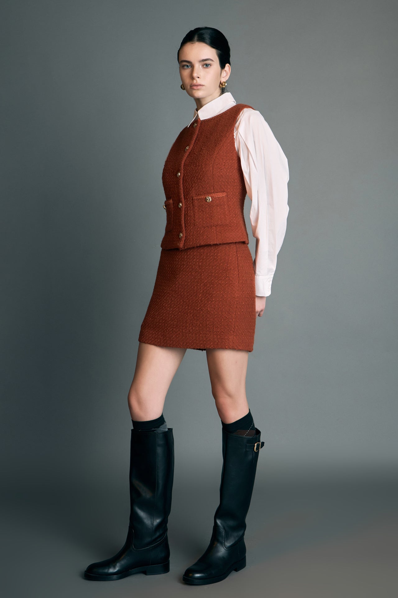 ENGLISH FACTORY - Tweed Vest - TOPS available at Objectrare