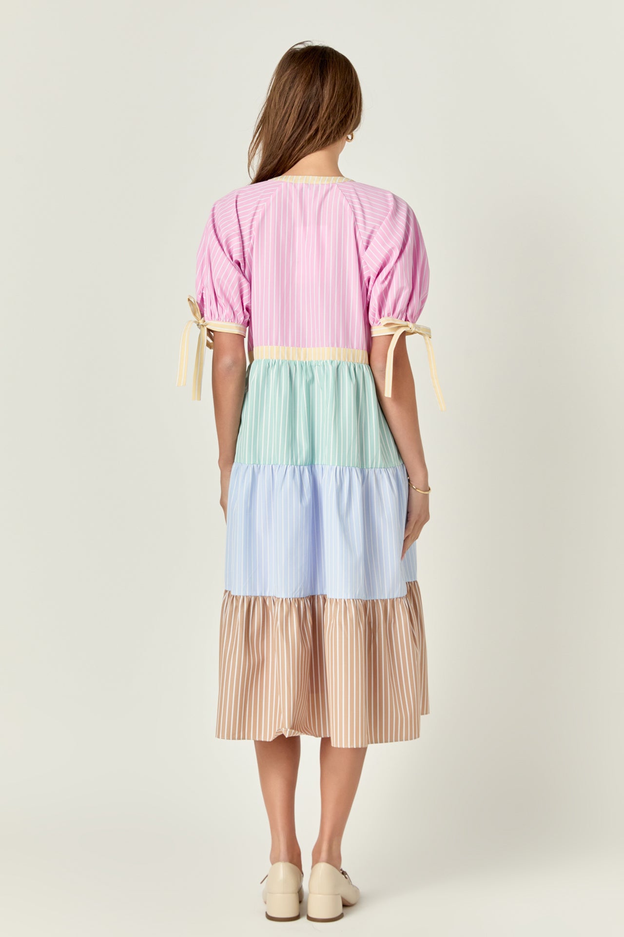 ENGLISH FACTORY - Color Block Stripe Midi Dress - DRESSES available at Objectrare