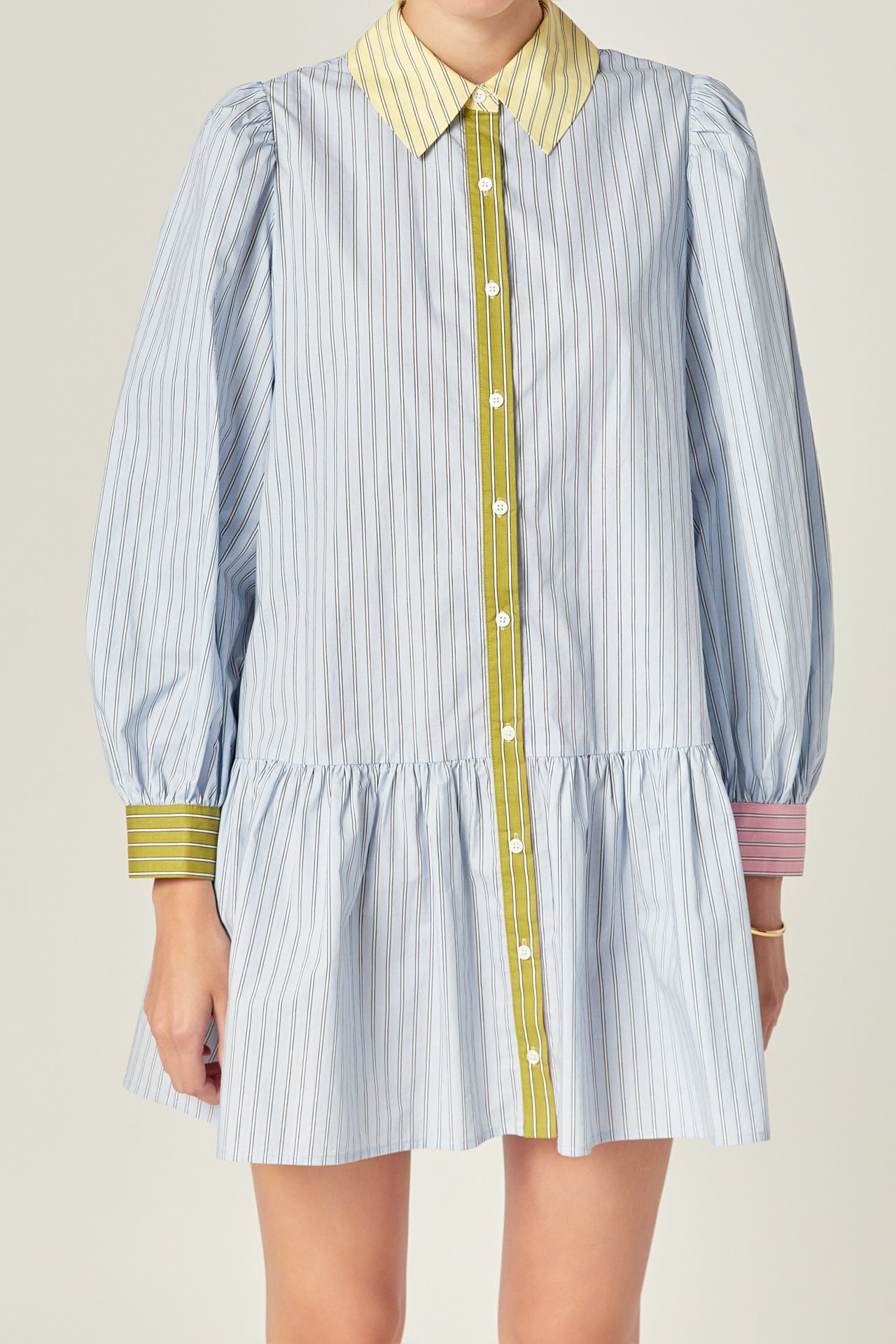 ENGLISH FACTORY - Color Block Stripe Mini Dress - DRESSES available at Objectrare