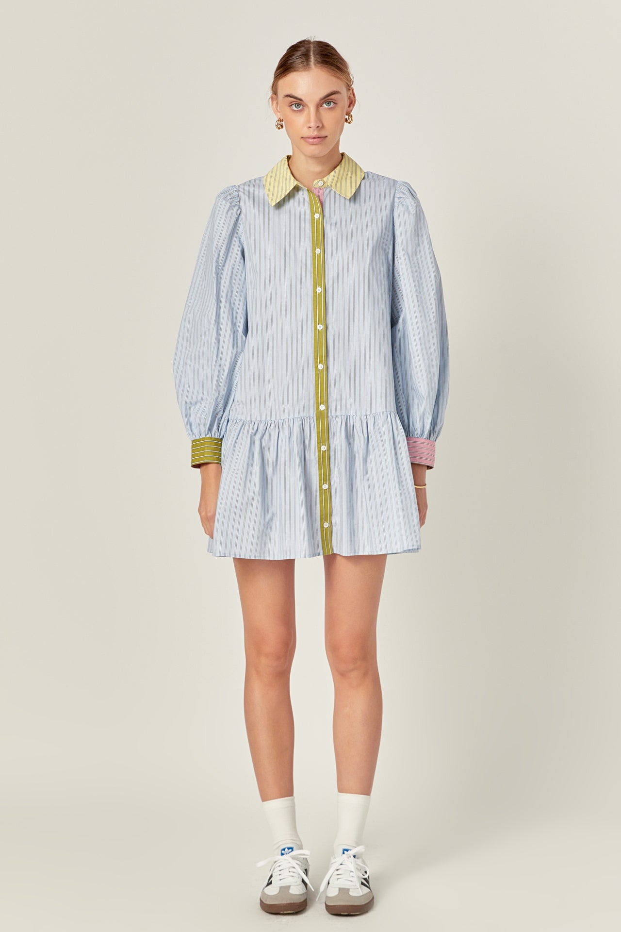 ENGLISH FACTORY - Color Block Stripe Mini Dress - DRESSES available at Objectrare