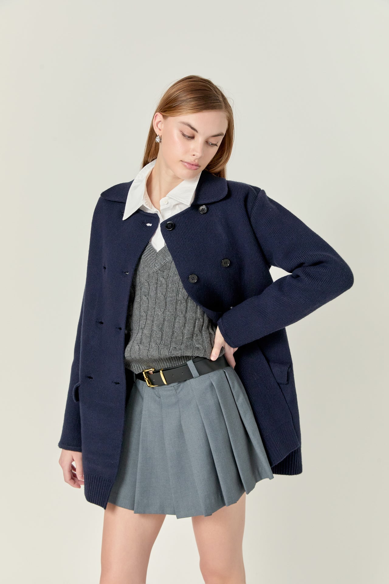 ENGLISH FACTORY - Polo Long Double Cardigan - SWEATERS & KNITS available at Objectrare