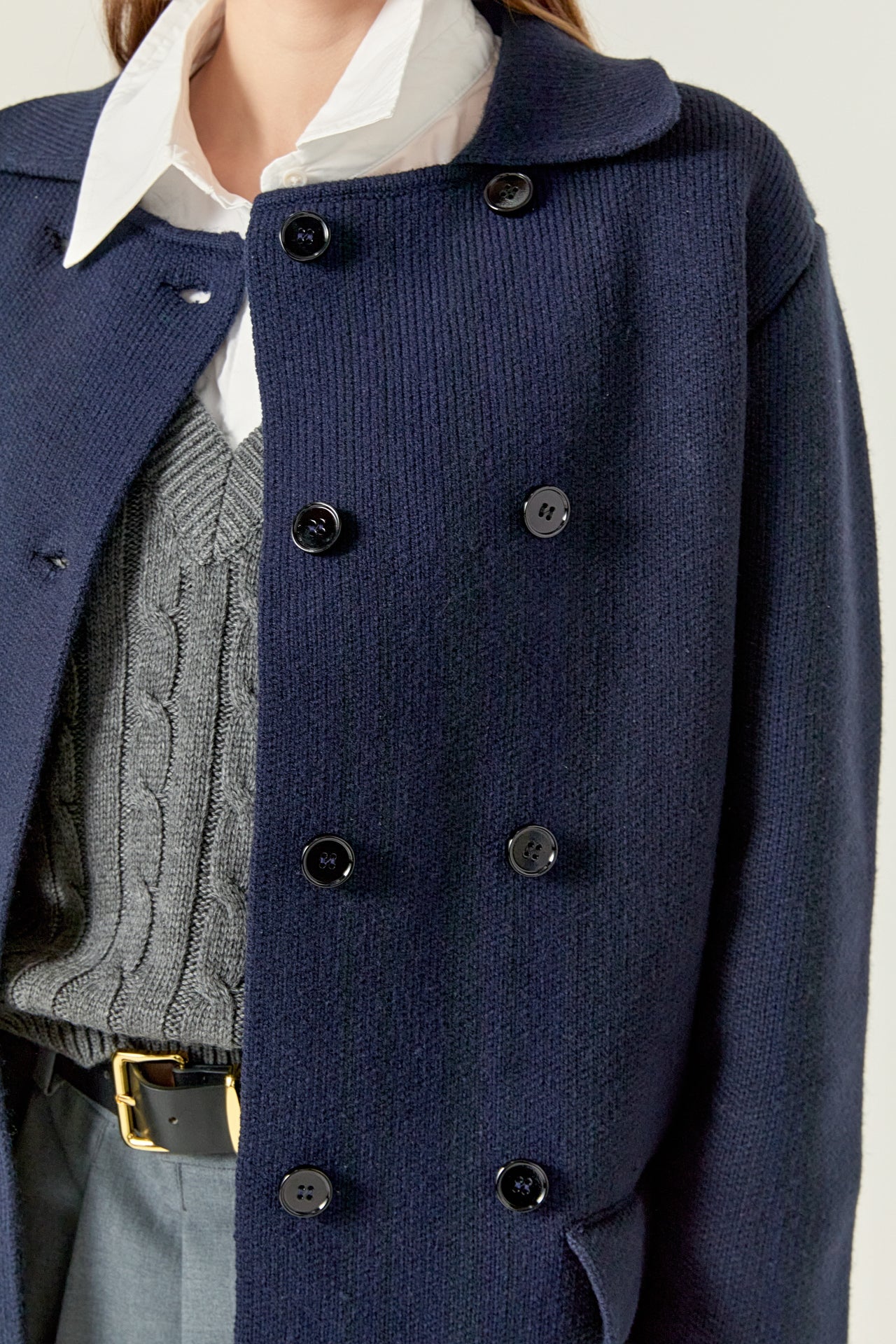 ENGLISH FACTORY - Polo Long Double Cardigan - SWEATERS & KNITS available at Objectrare