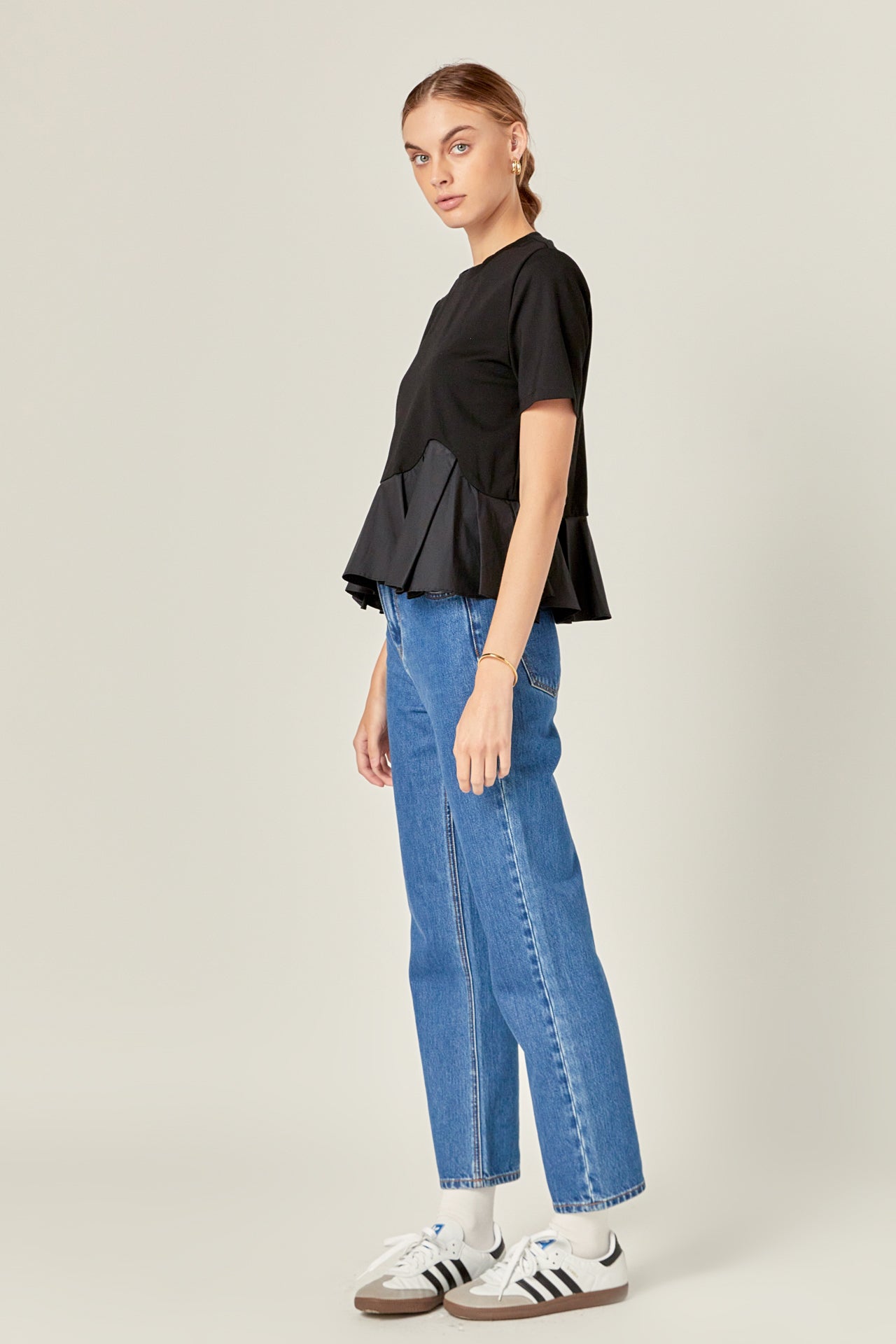 ENGLISH FACTORY - Mixed Media Ruffled Top - TOPS available at Objectrare