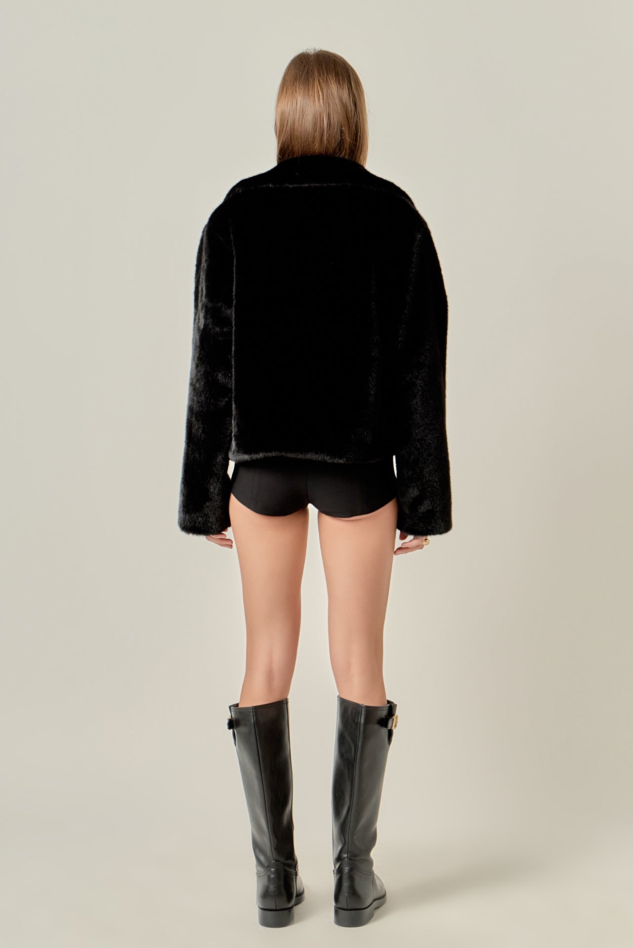 ENGLISH FACTORY - Faux Fur Collar Jacket - JACKETS available at Objectrare