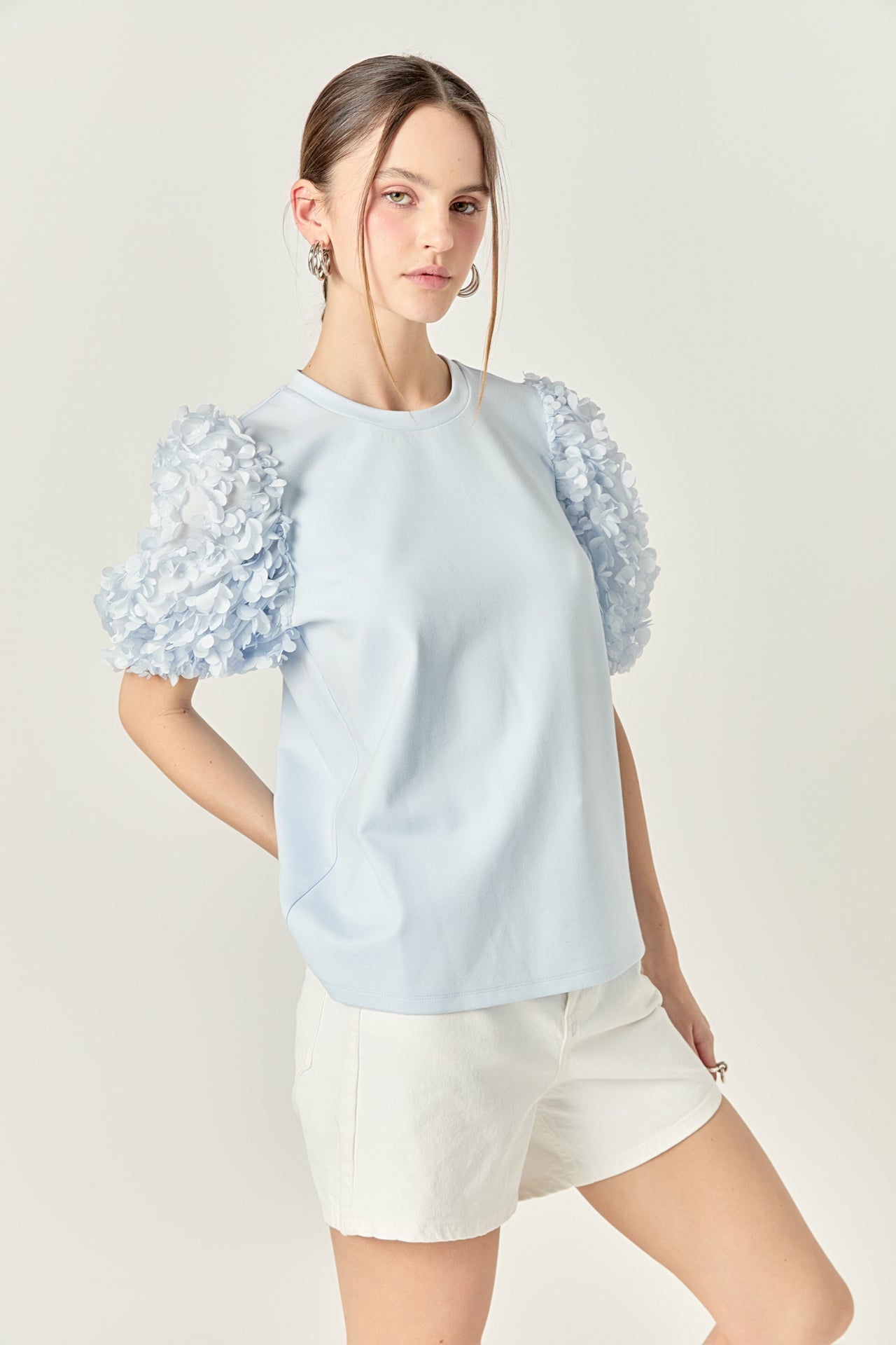 ENGLISH FACTORY - Flower Mixed Media Top - TOPS available at Objectrare