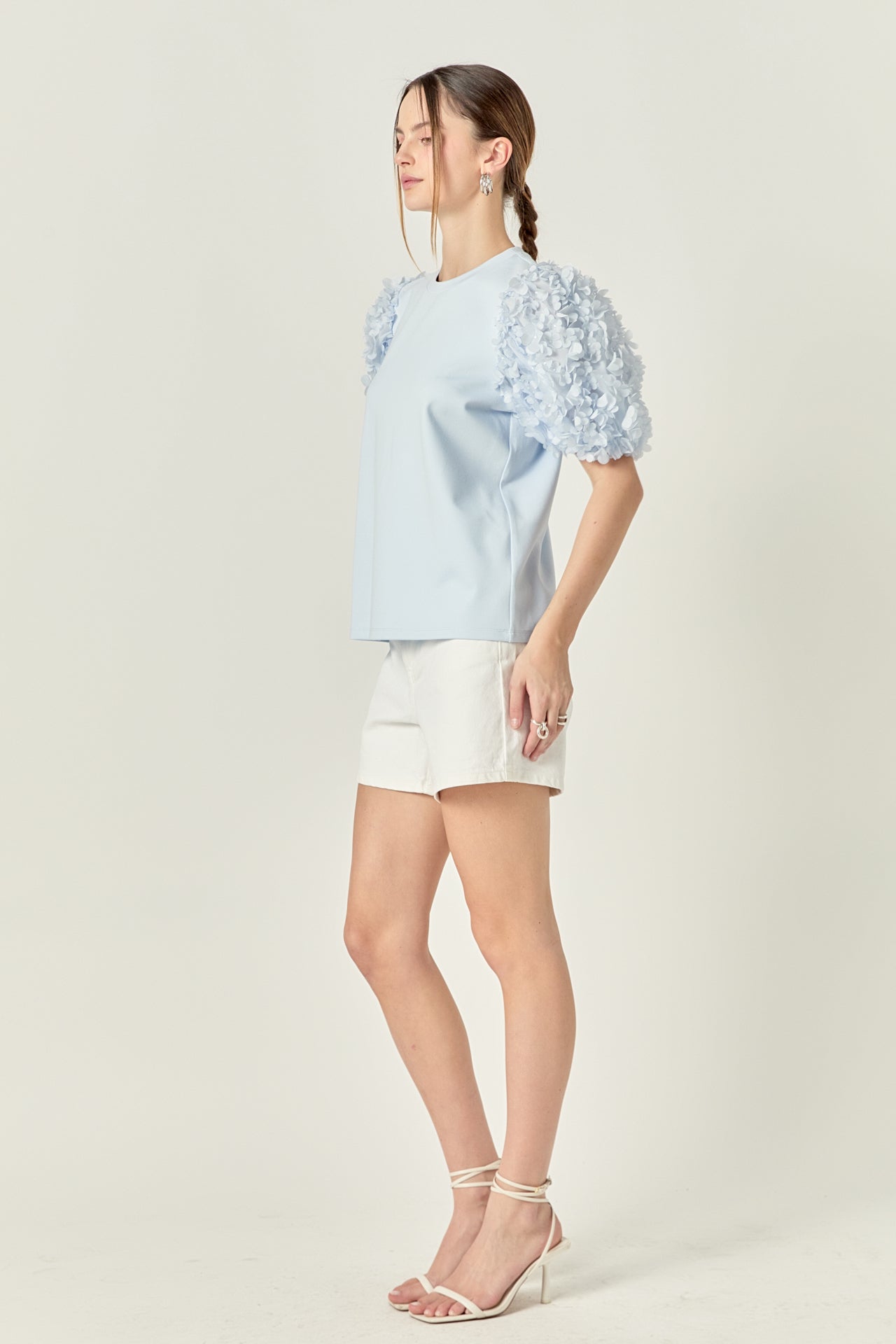 ENGLISH FACTORY - Flower Mixed Media Top - TOPS available at Objectrare