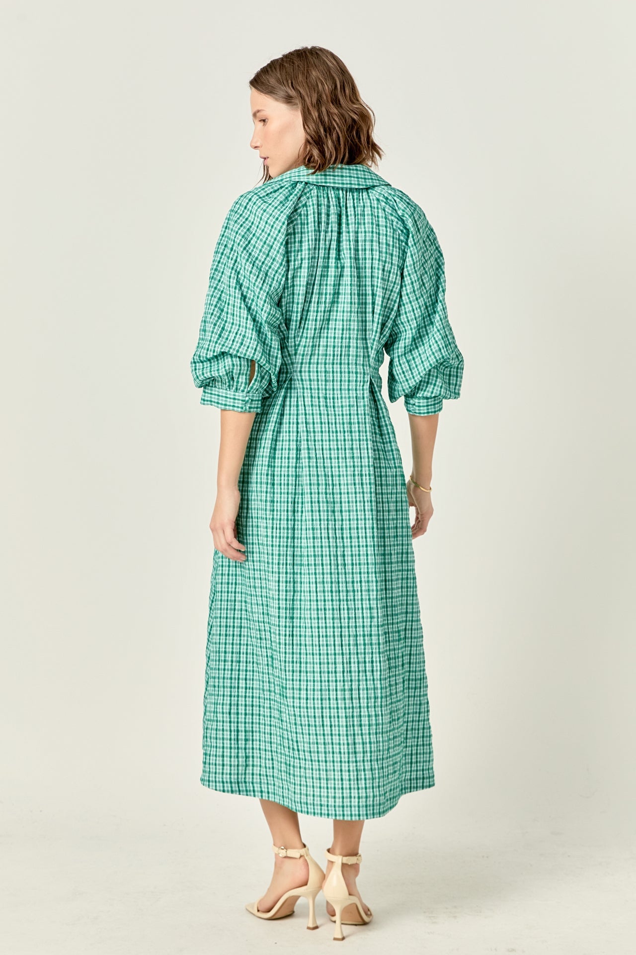 ENGLISH FACTORY - Volum Sleeves Shirt Midi Dress - DRESSES available at Objectrare