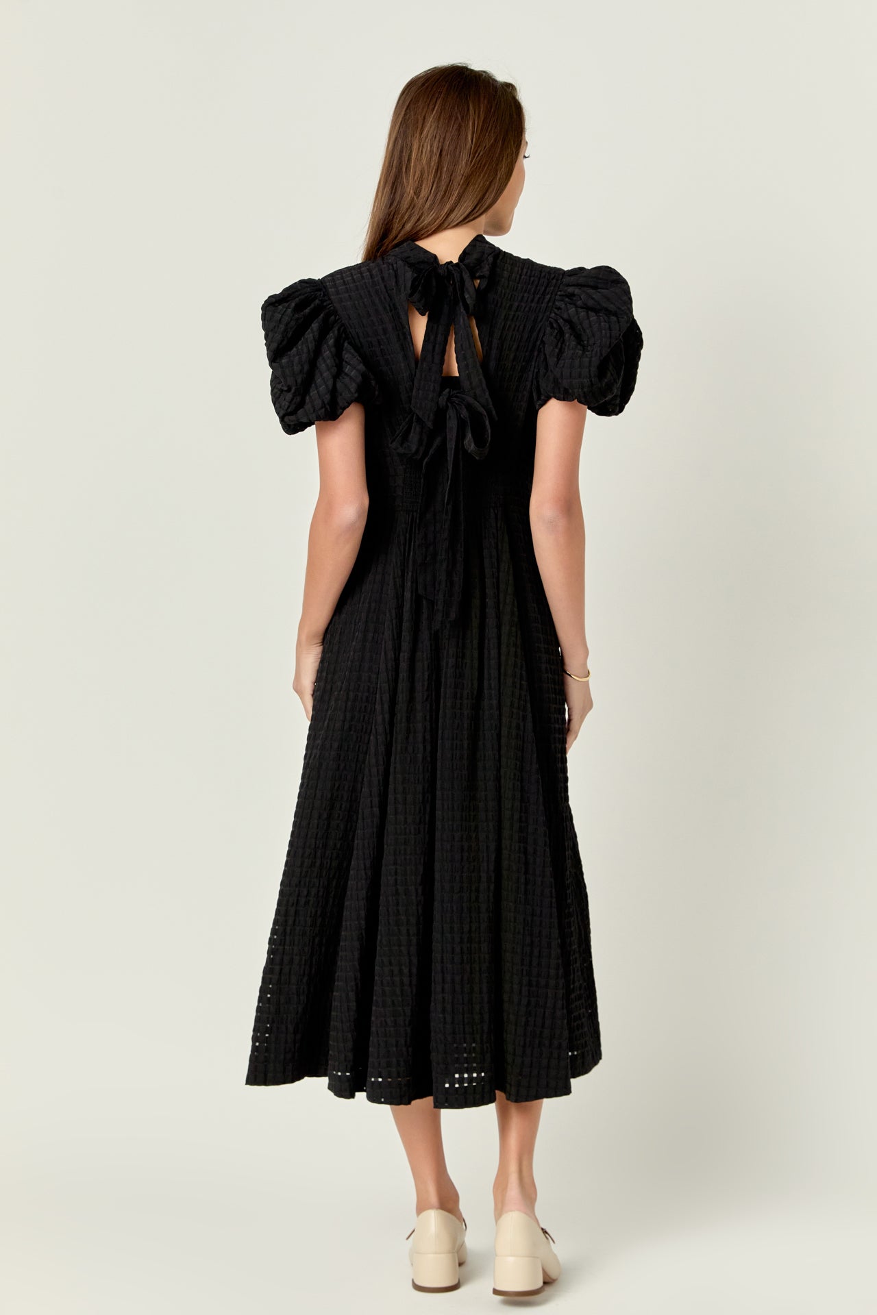 ENGLISH FACTORY - Puff Sleeves Midi Dress - DRESSES available at Objectrare