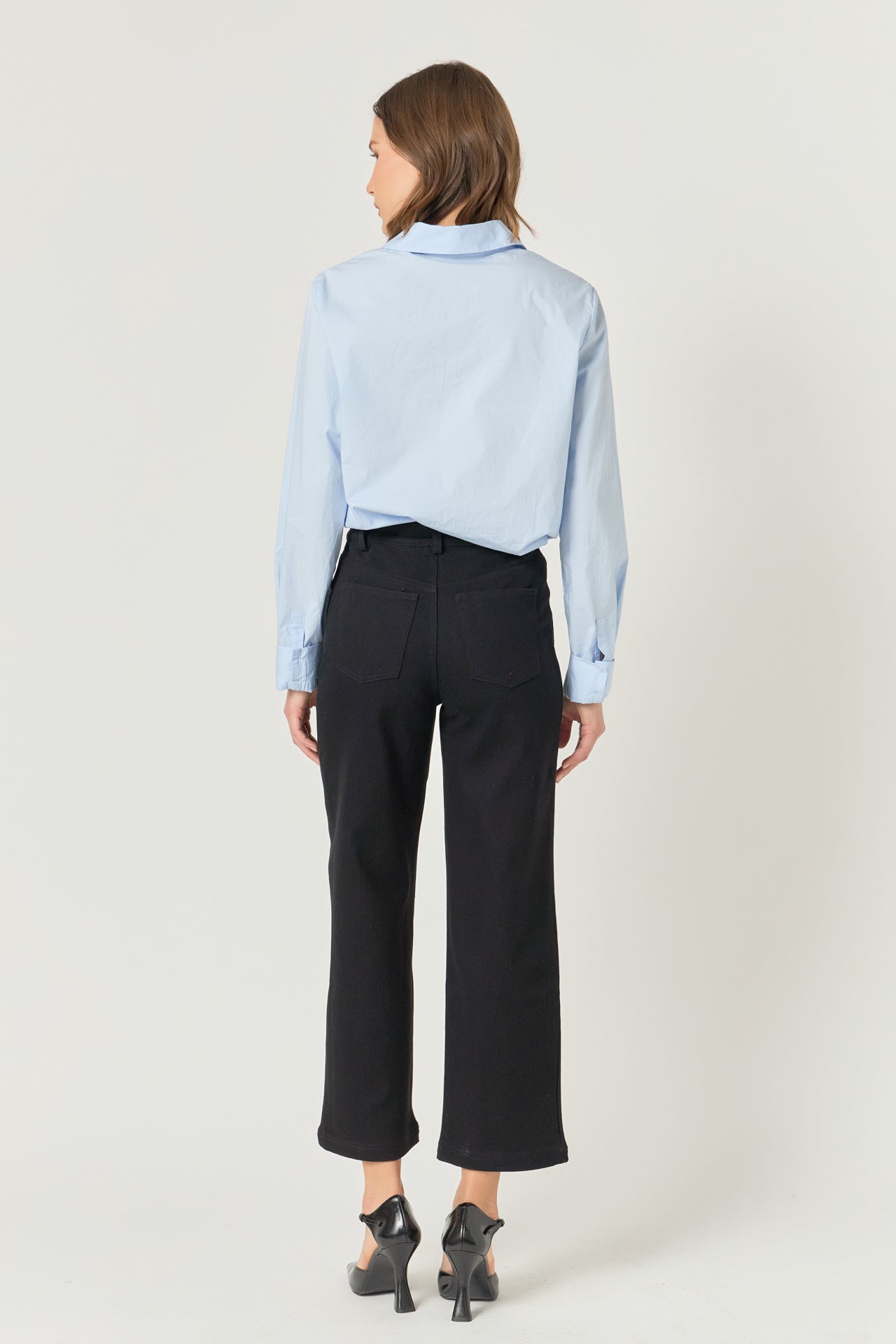 ENGLISH FACTORY - Stretched Gold Button Culotte Pants - PANTS available at Objectrare