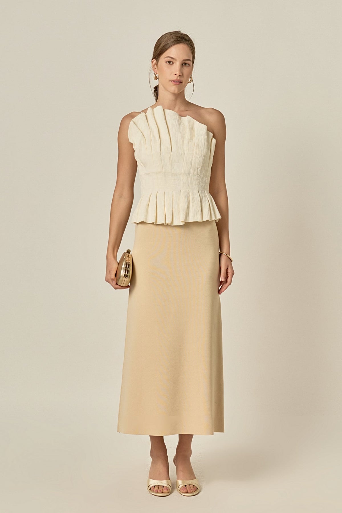 ENGLISH FACTORY - Shell Ruffled Tube Top - TOPS available at Objectrare