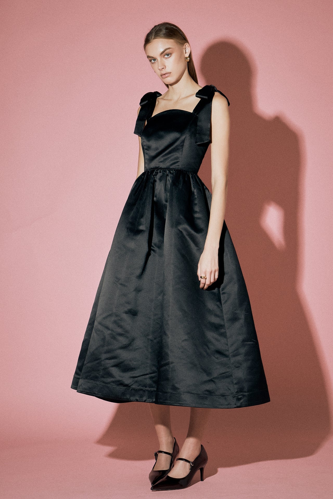 ENGLISH FACTORY - Bow Pointed Midi Dress - DRESSES available at Objectrare