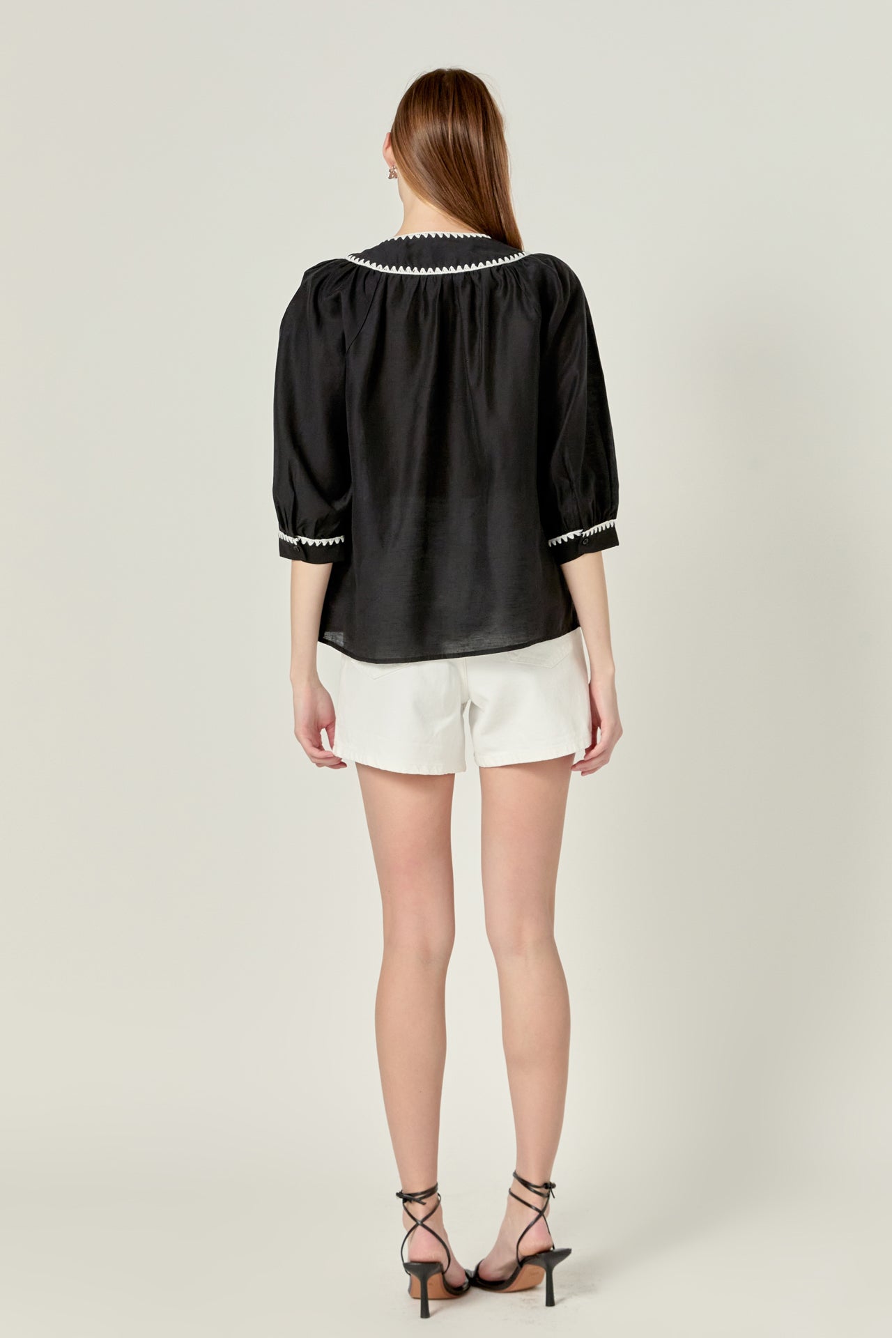 ENGLISH FACTORY - Embroidery Bow Detailed Top - TOPS available at Objectrare