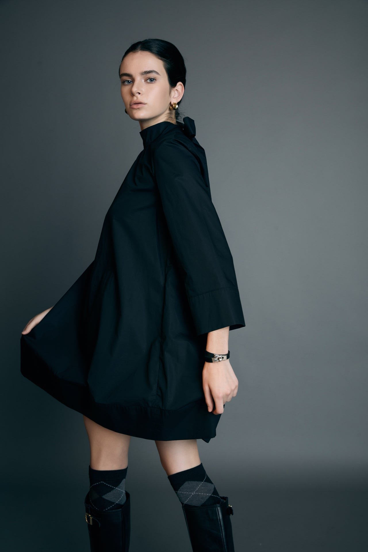 ENGLISH FACTORY - High Neck Stand Mini Dress - DRESSES available at Objectrare