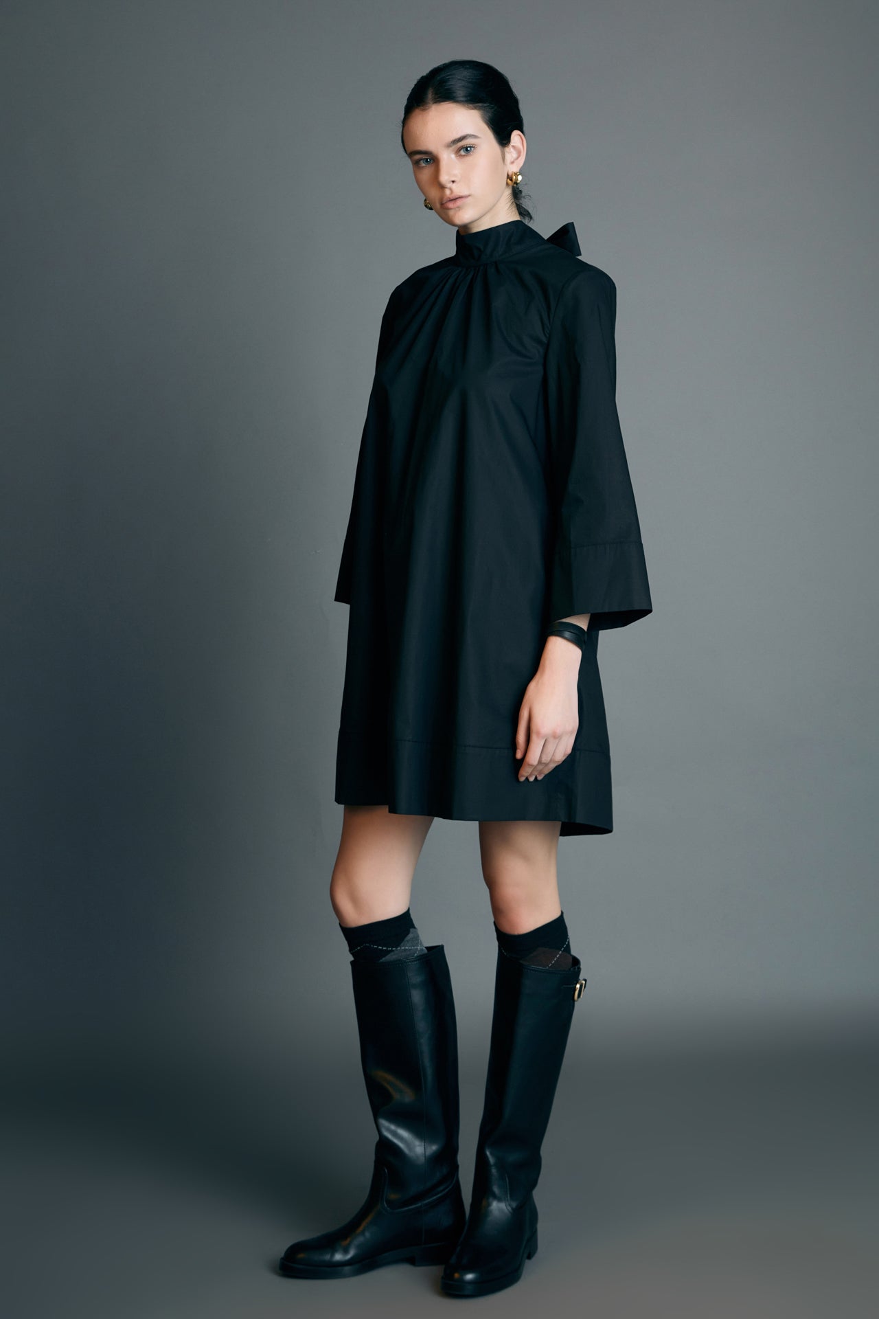 ENGLISH FACTORY - High Neck Stand Mini Dress - DRESSES available at Objectrare