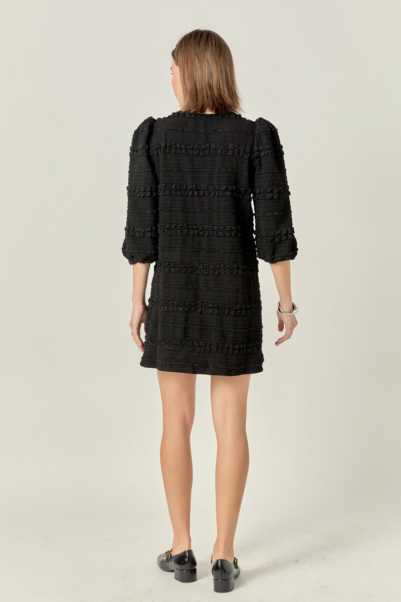 ENGLISH FACTORY - Smocked Fabric Puff Sleeve Mini Dress - DRESSES available at Objectrare