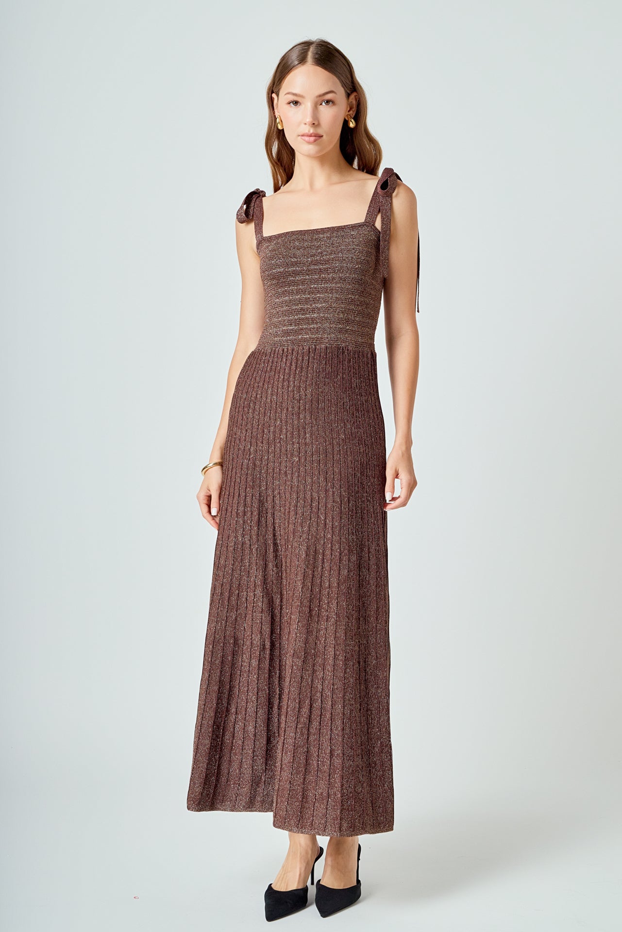 ENDLESS ROSE - Lurex Sleeveless Maxi Dress - DRESSES available at Objectrare