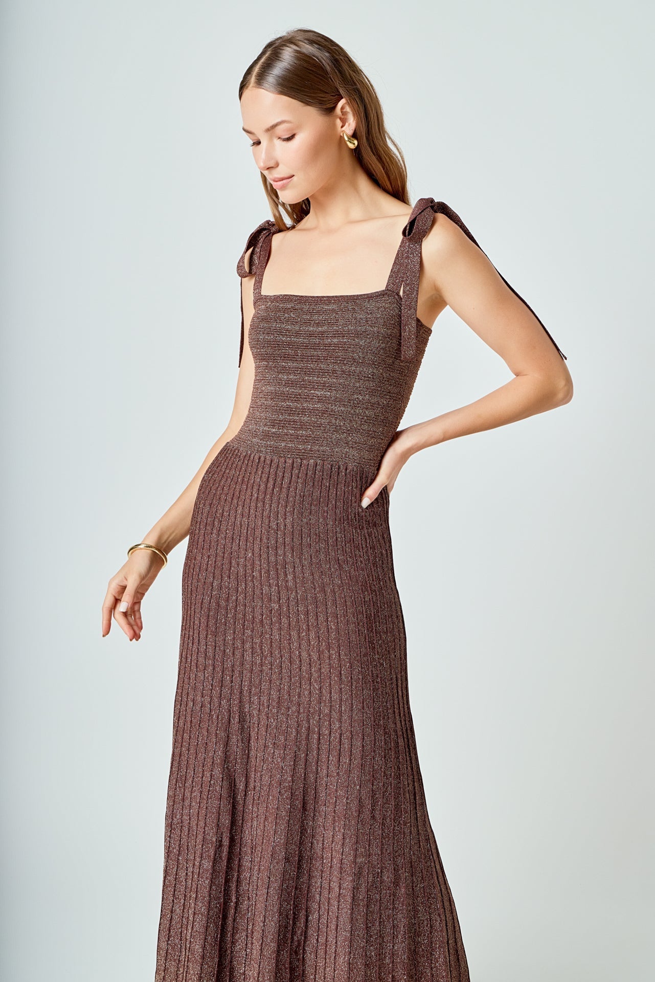 ENDLESS ROSE - Lurex Sleeveless Maxi Dress - DRESSES available at Objectrare
