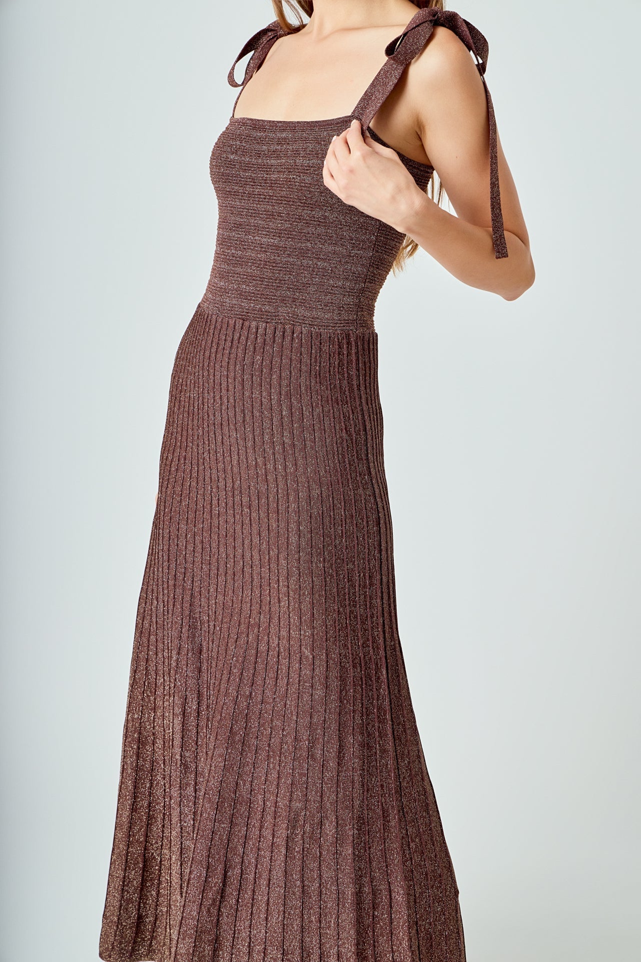 ENDLESS ROSE - Lurex Sleeveless Maxi Dress - DRESSES available at Objectrare