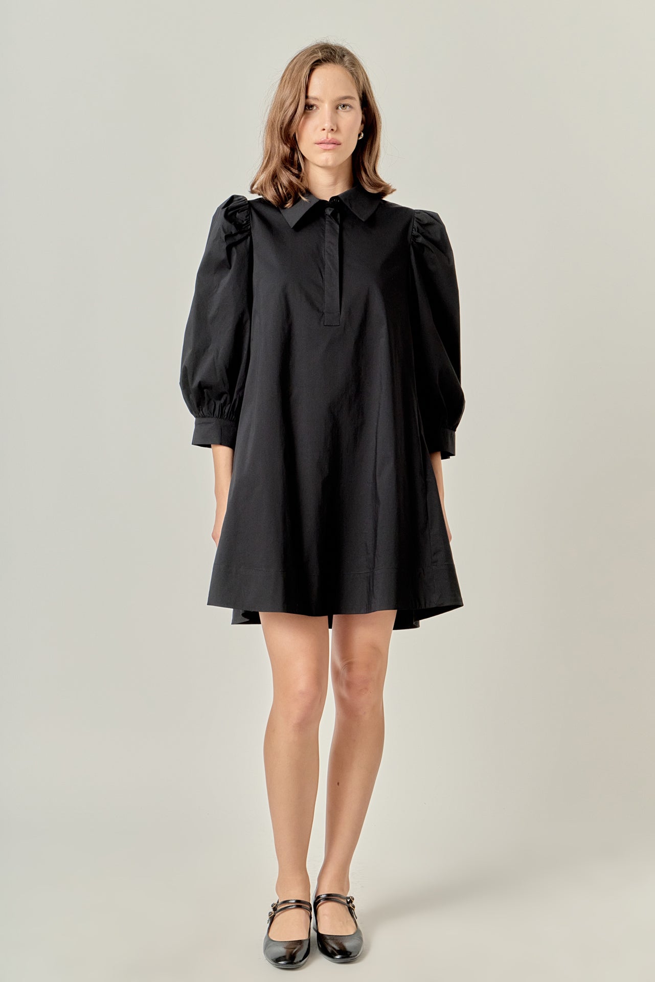 ENGLISH FACTORY - Puff Sleeve Shirt Mini Dress - DRESSES available at Objectrare
