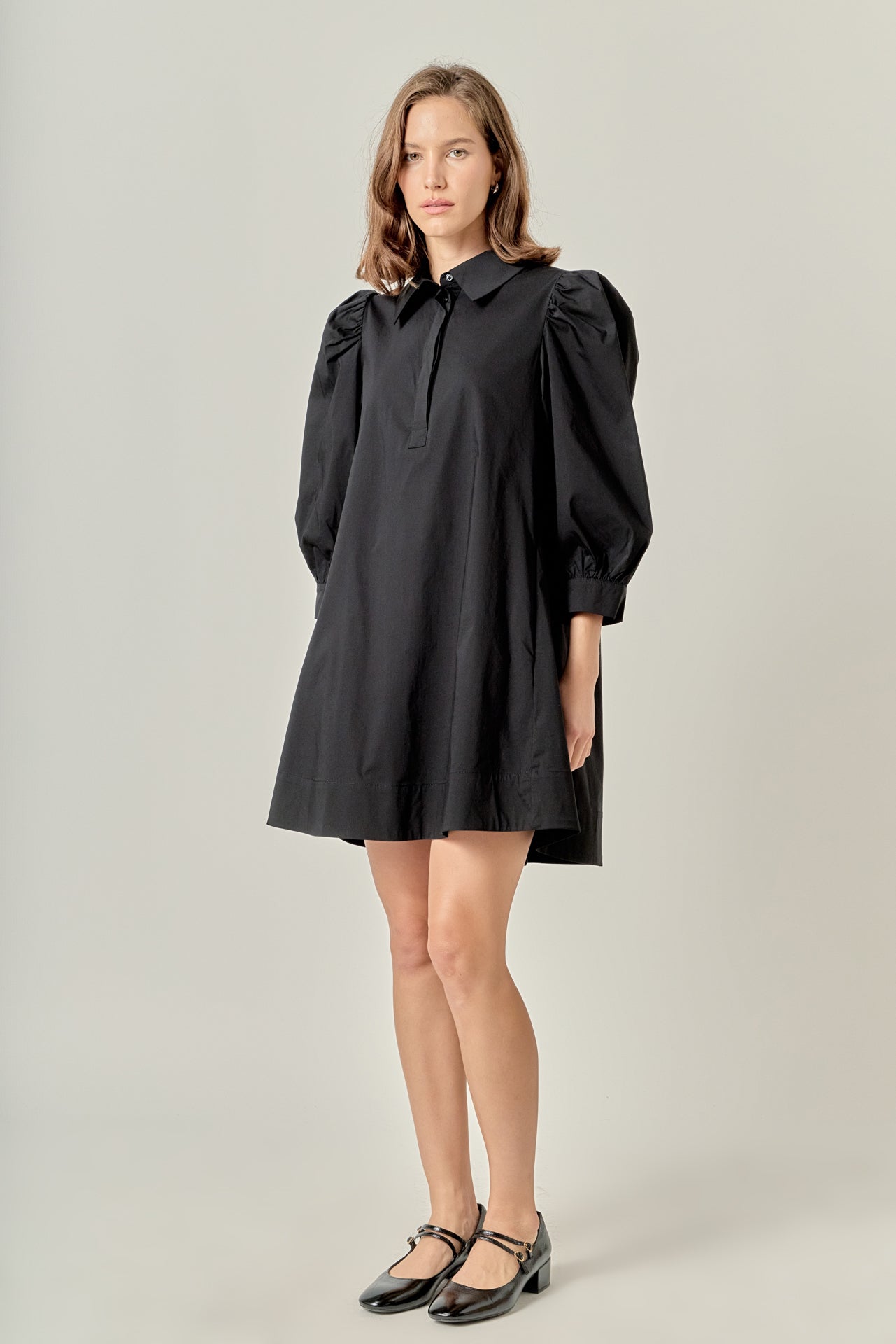 ENGLISH FACTORY - Puff Sleeve Shirt Mini Dress - DRESSES available at Objectrare