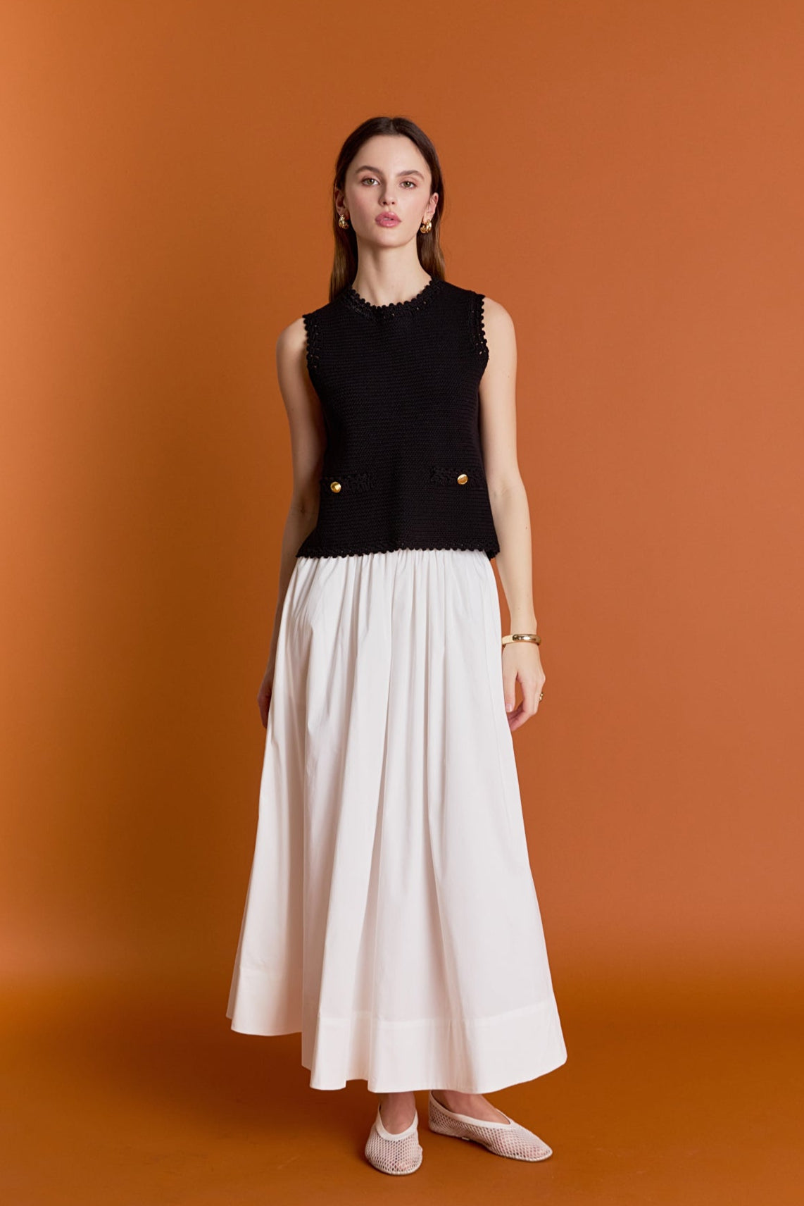Flared Midi Skirt