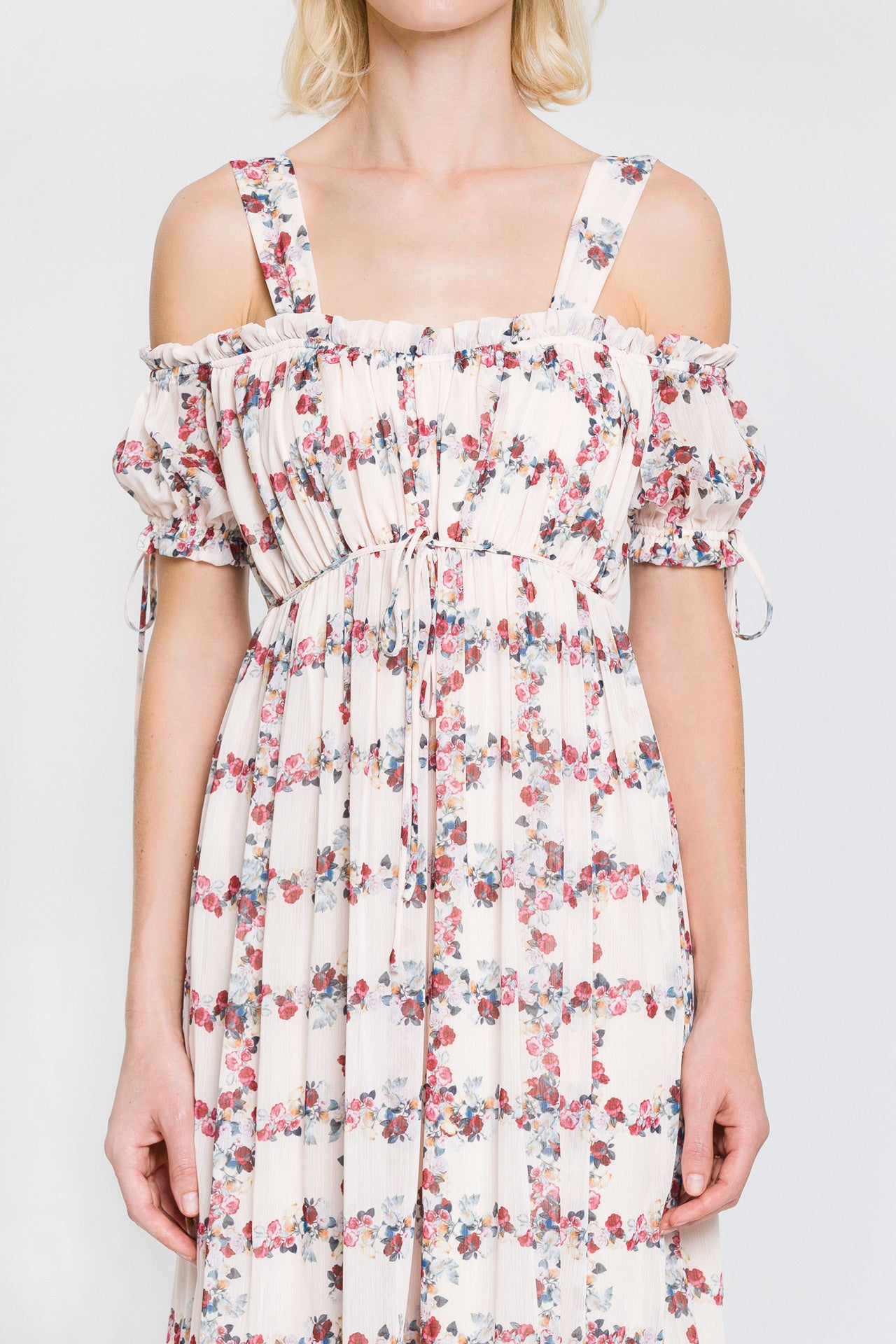 Fence Of Roses Ruffled Maxi Dress