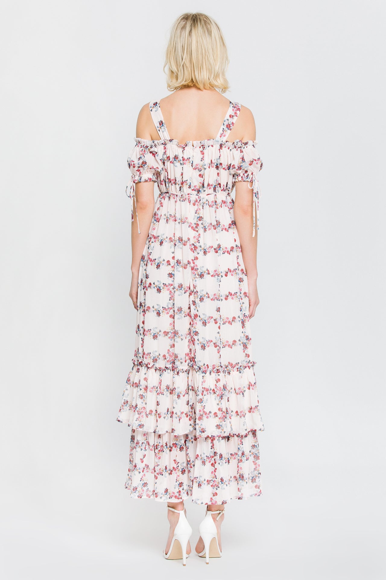 Fence Of Roses Ruffled Maxi Dress