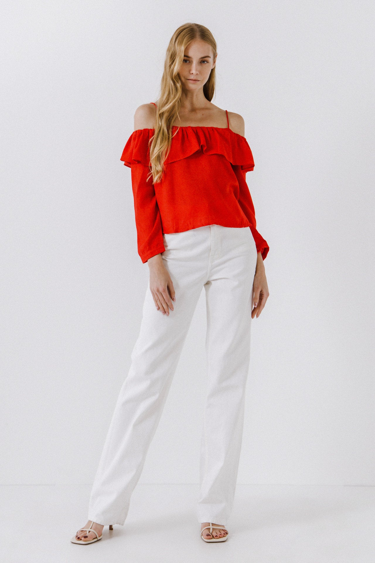 Ruffle Neckline Blouse