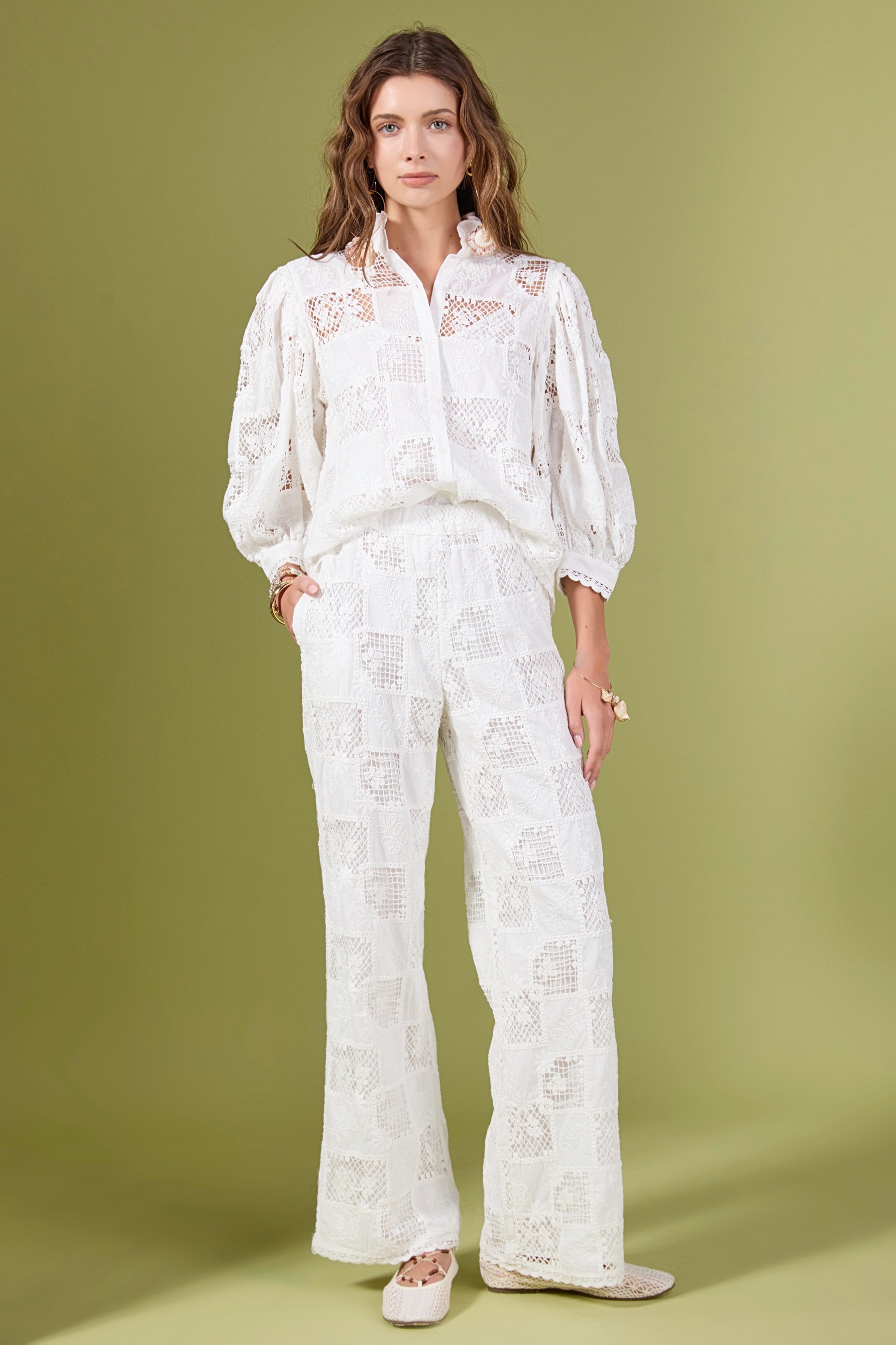 ENGLISH FACTORY - Eloise Embroidered Pants - PANTS available at Objectrare