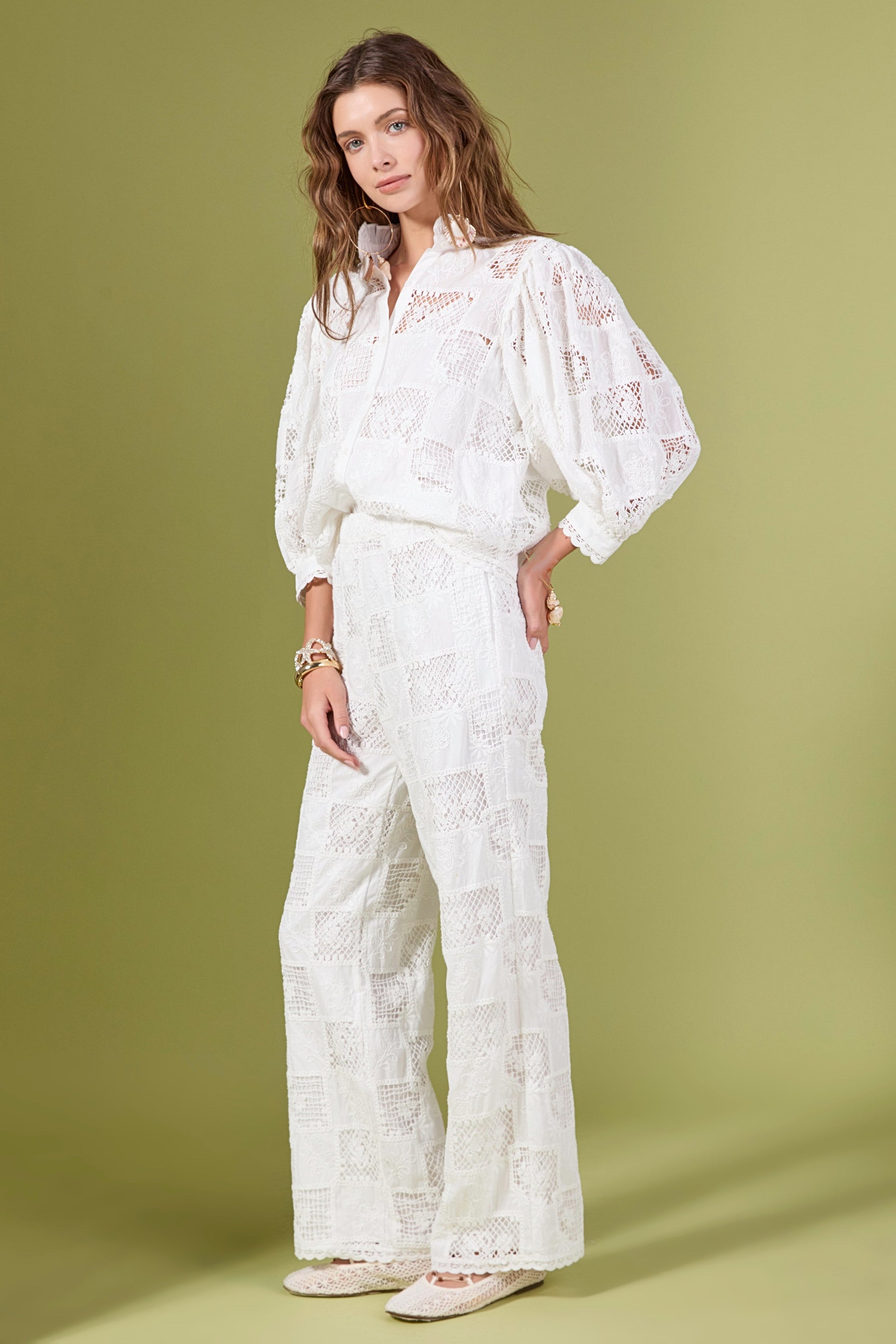 ENGLISH FACTORY - Eloise Embroidered Pants - PANTS available at Objectrare