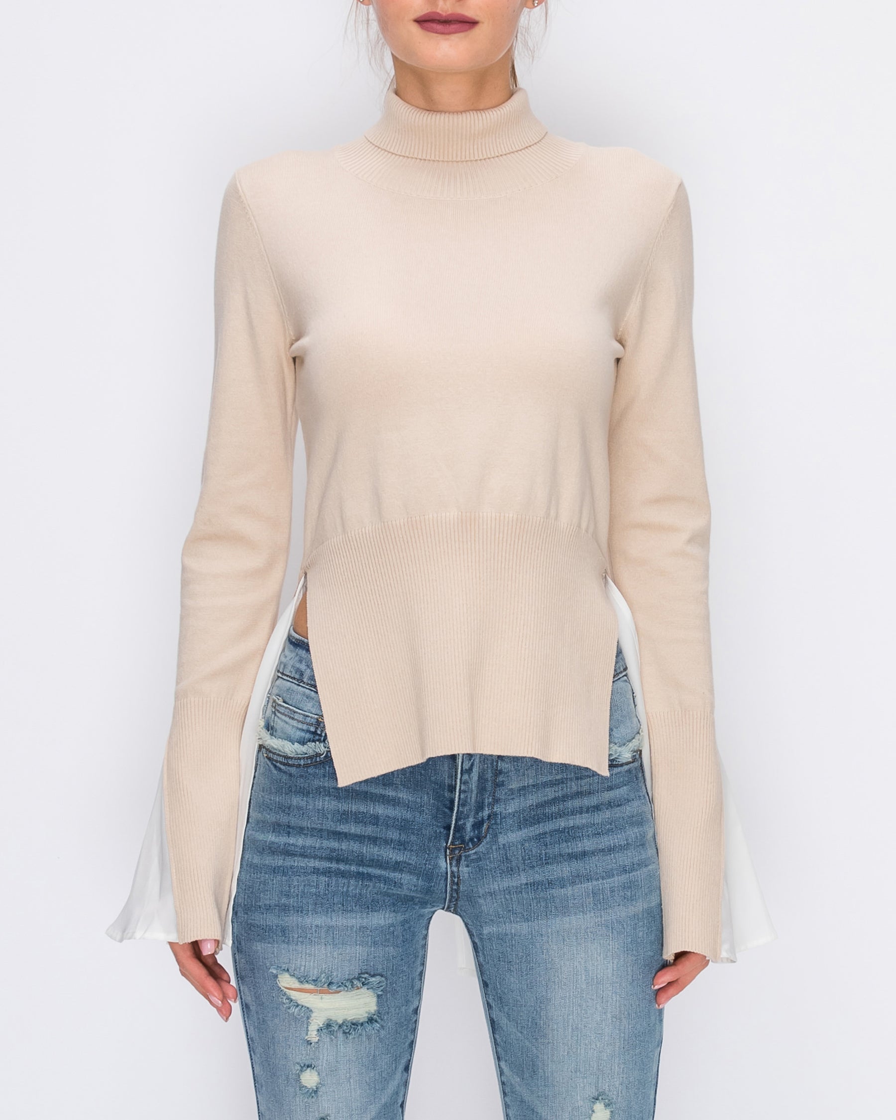 ENGLISH FACTORY - Two-far Sweater Top - SWEATERS & KNITS available at Objectrare