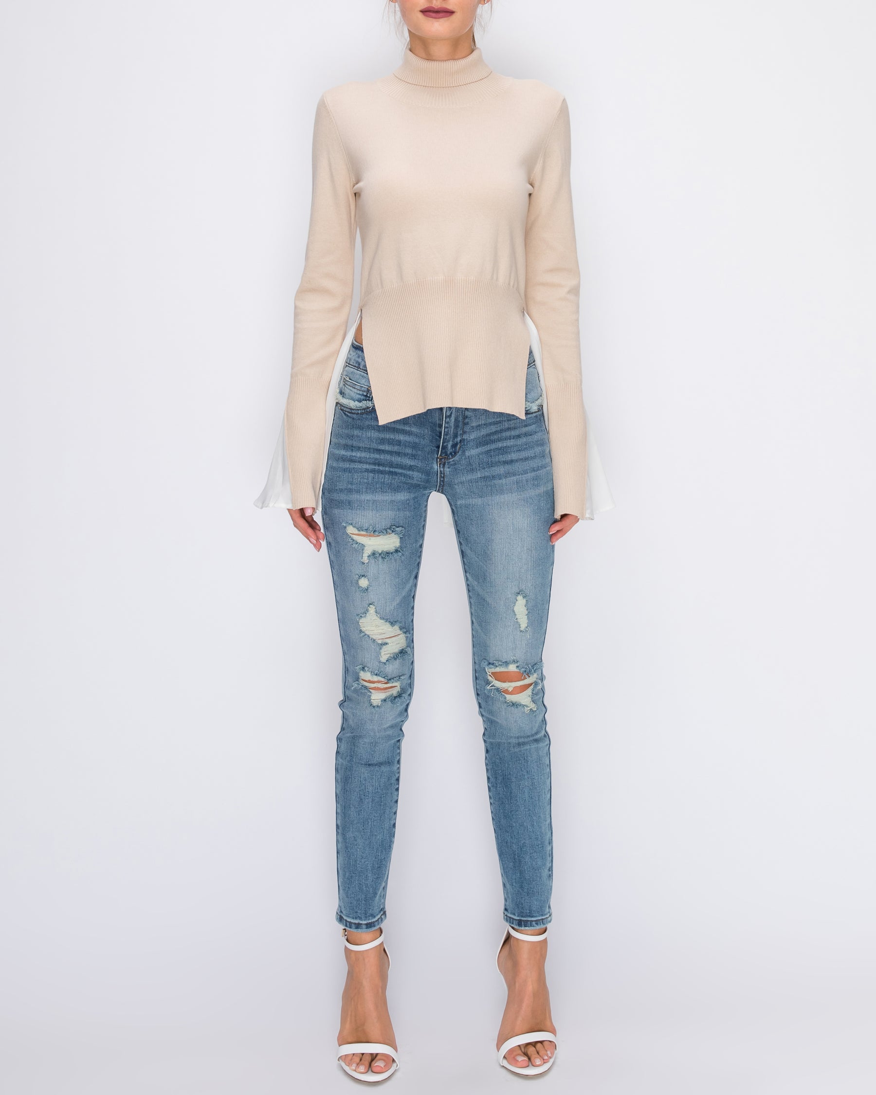 ENGLISH FACTORY - Two-far Sweater Top - SWEATERS & KNITS available at Objectrare