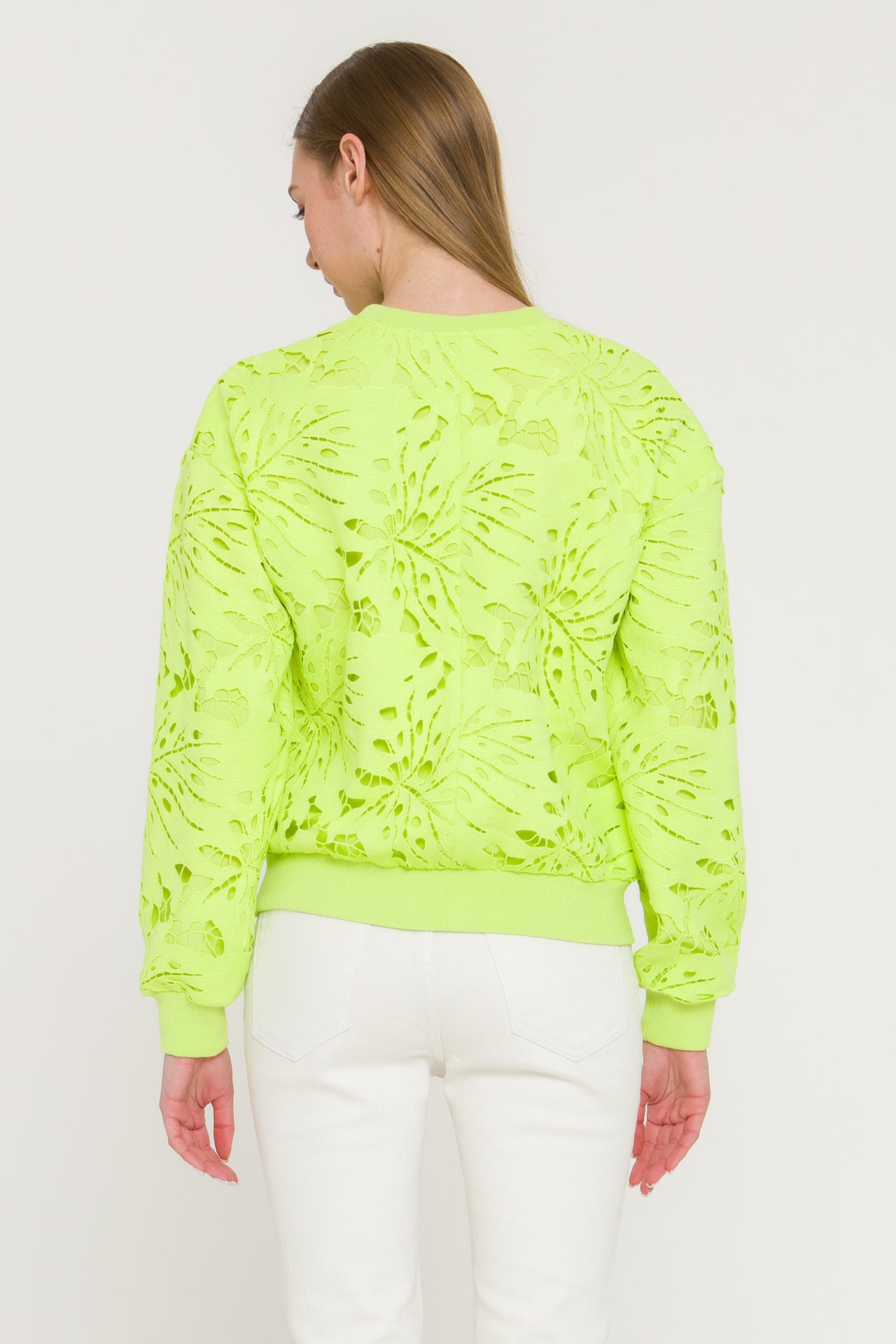 ENDLESS ROSE - All Over Lace Sweatshirt - TOPS available at Objectrare