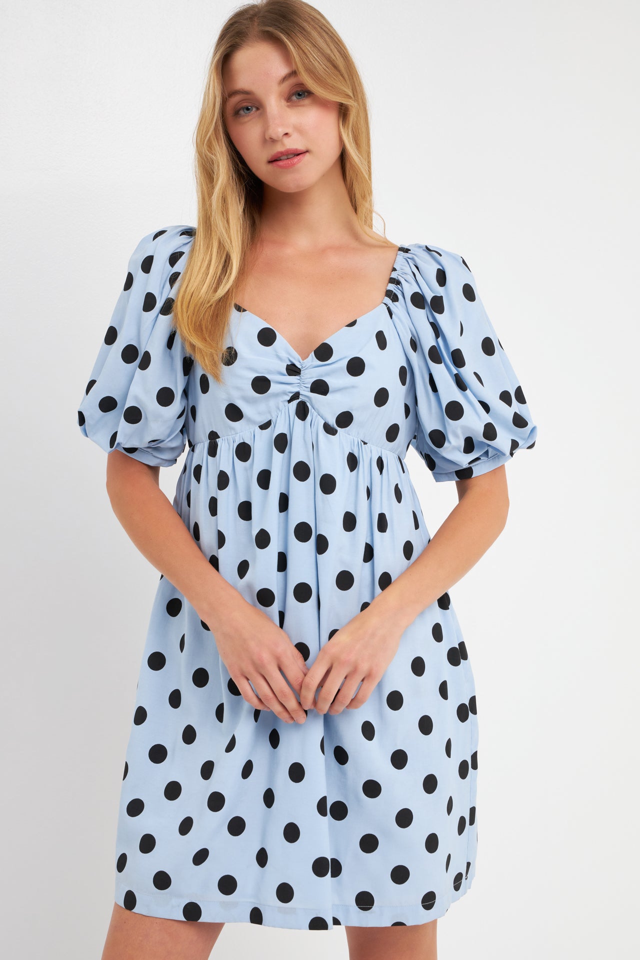 ENGLISH FACTORY - Dotted Babydoll Mini Dress - DRESSES available at Objectrare