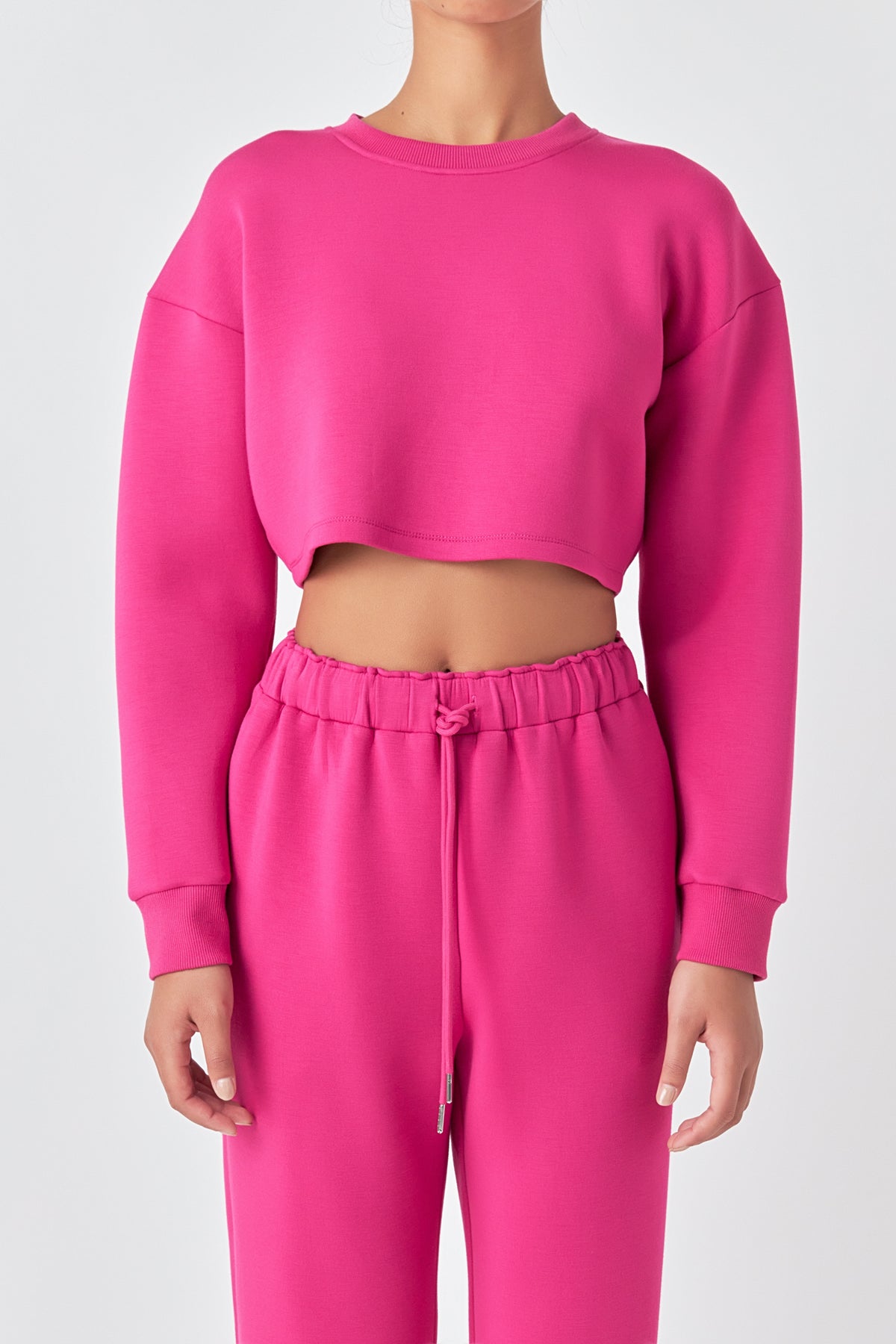 GREY LAB - Loungewear Cropped Sweatshirt - HOODIES & SWEATSHIRTS available at Objectrare