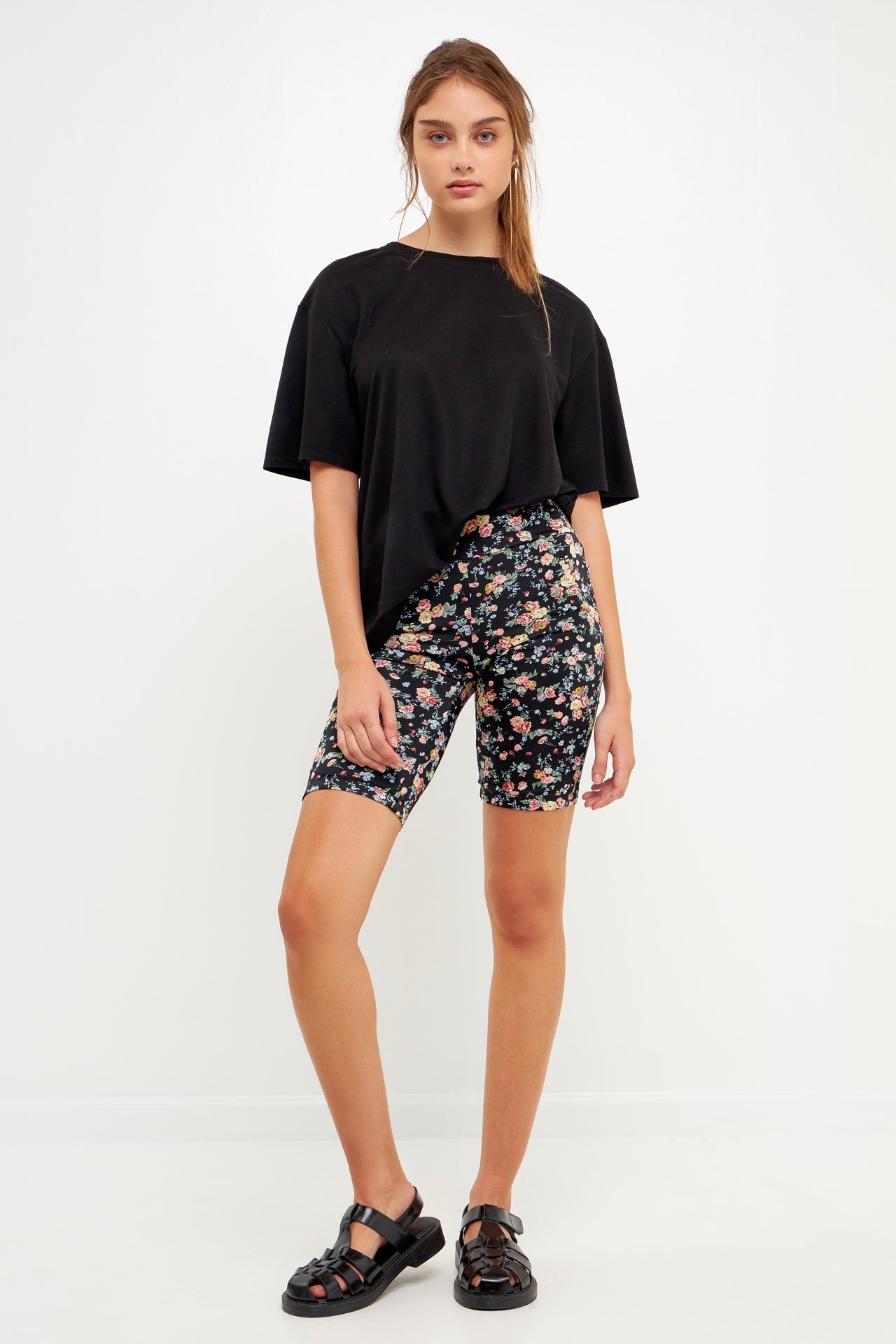 GREY LAB - Floral Print Bike Shorts - BIKER SHORT available at Objectrare