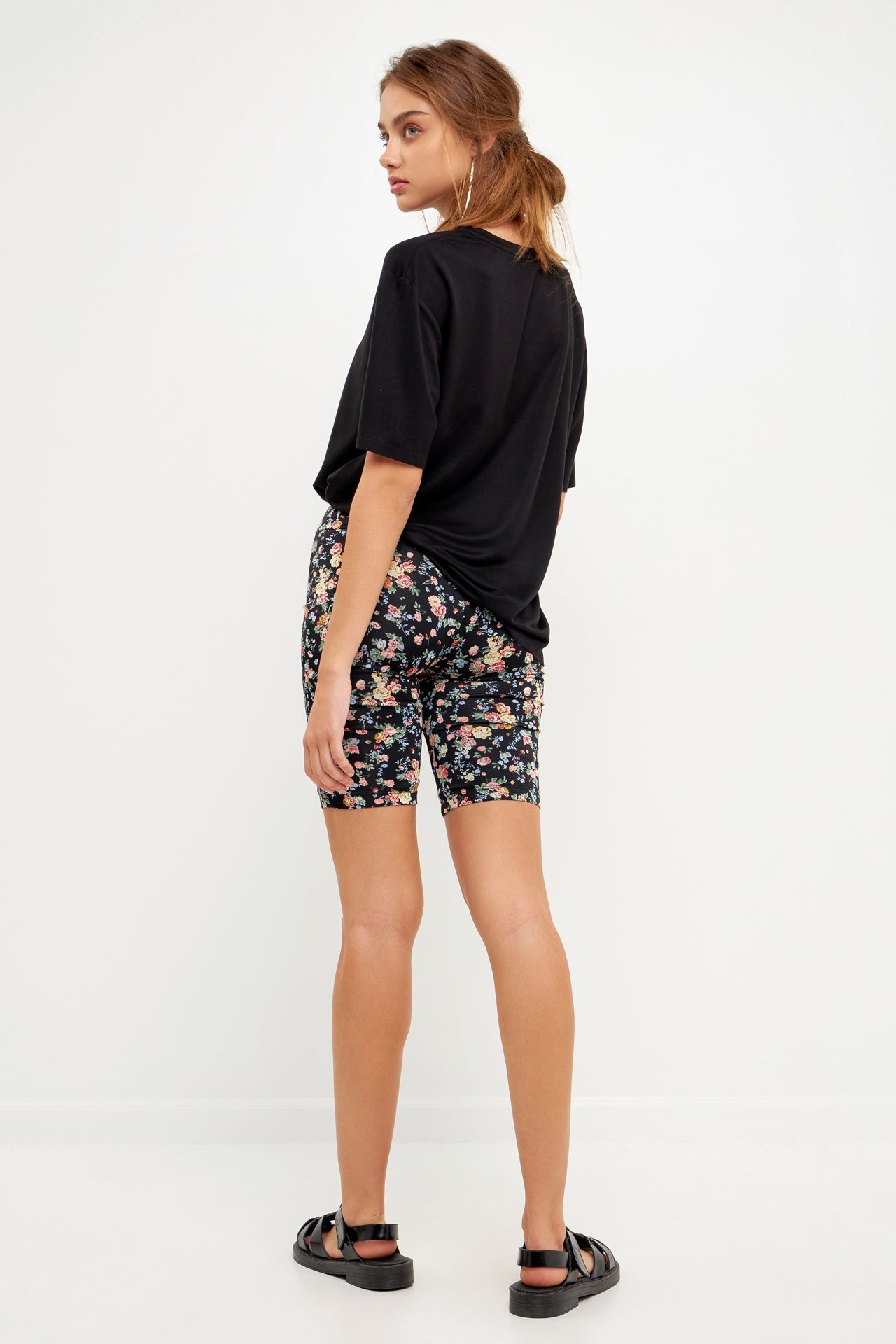 GREY LAB - Floral Print Bike Shorts - BIKER SHORT available at Objectrare