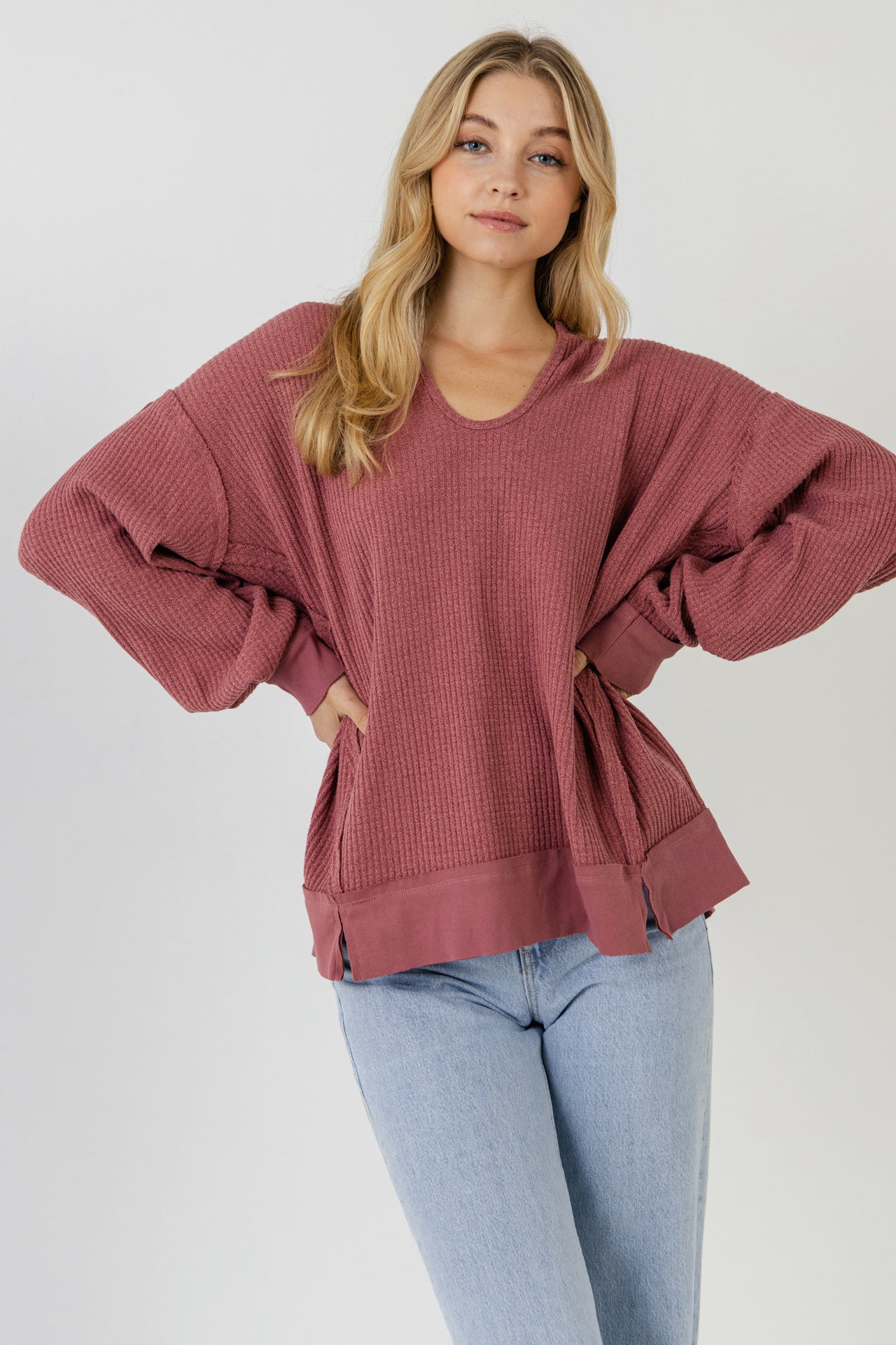 FREE THE ROSES - Thermal Pullover - TOPS available at Objectrare