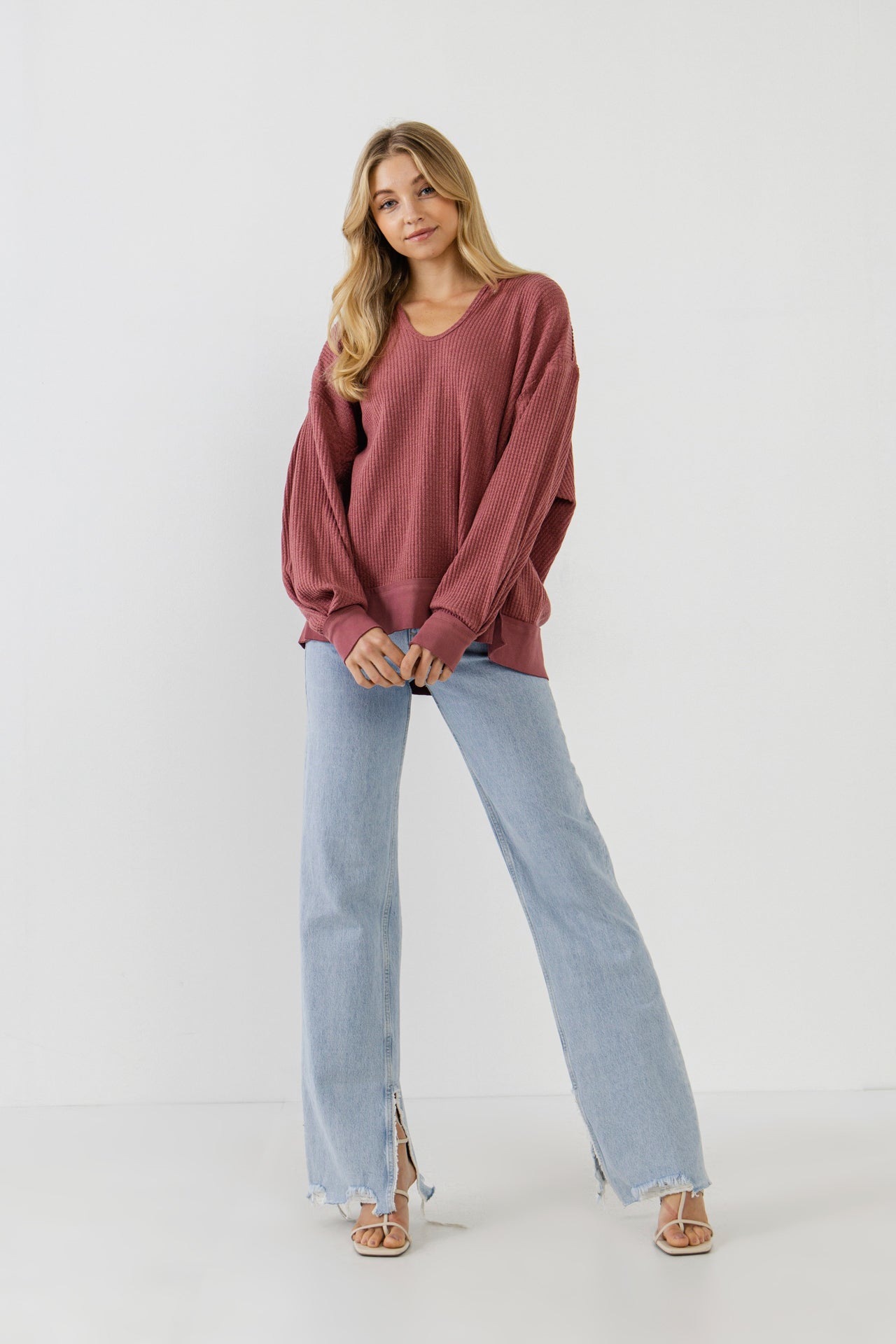 FREE THE ROSES - Thermal Pullover - TOPS available at Objectrare