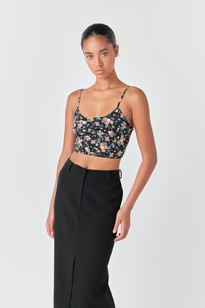 GREY LAB - Floral Cropped Tank - TOPS available at Objectrare