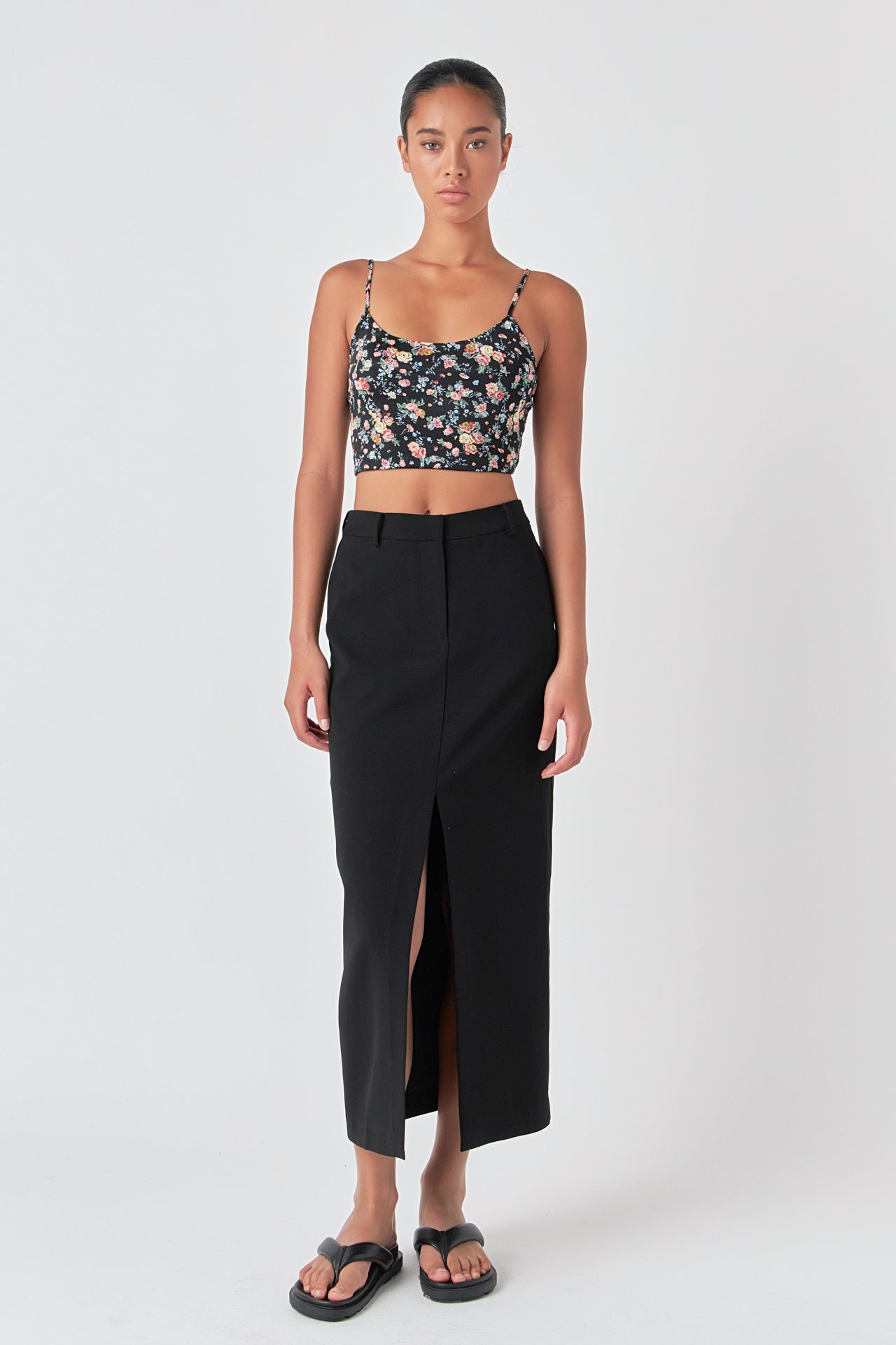 GREY LAB - Floral Cropped Tank - CAMI TOPS & TANK available at Objectrare