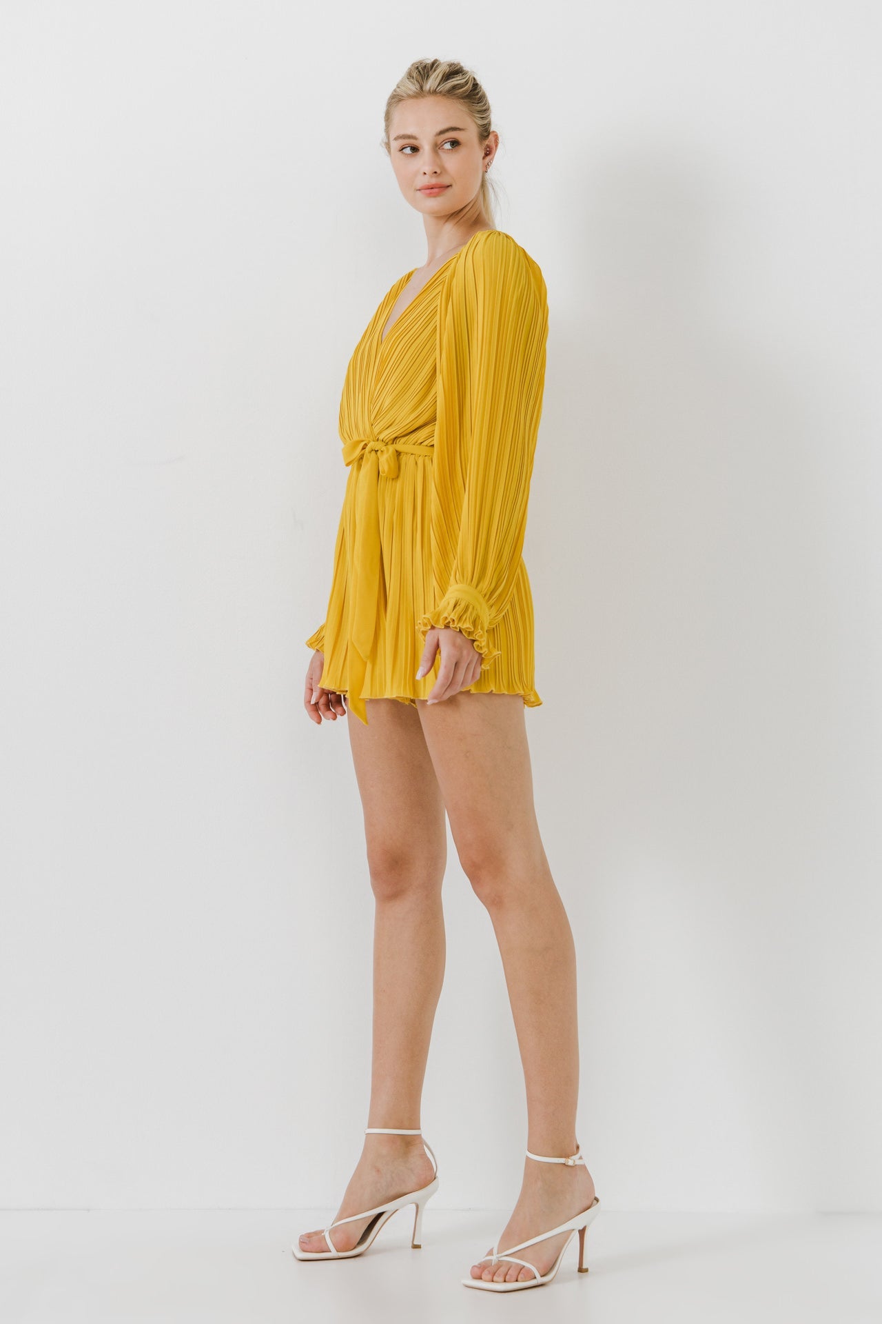 ENDLESS ROSE - Pleated Surplice Romper - ROMPERS available at Objectrare