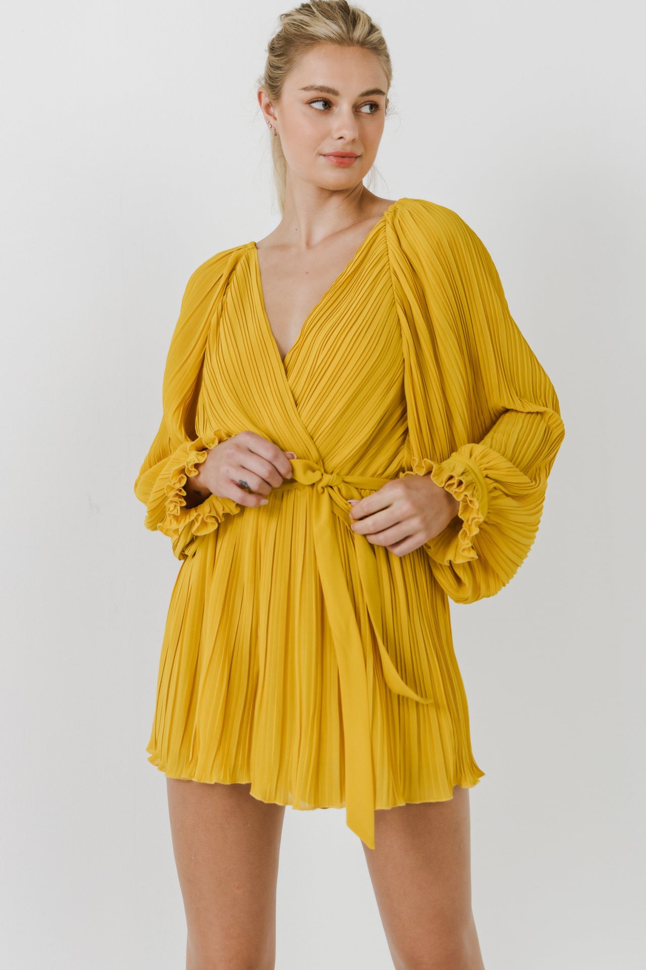 ENDLESS ROSE - Pleated Surplice Romper - ROMPERS available at Objectrare