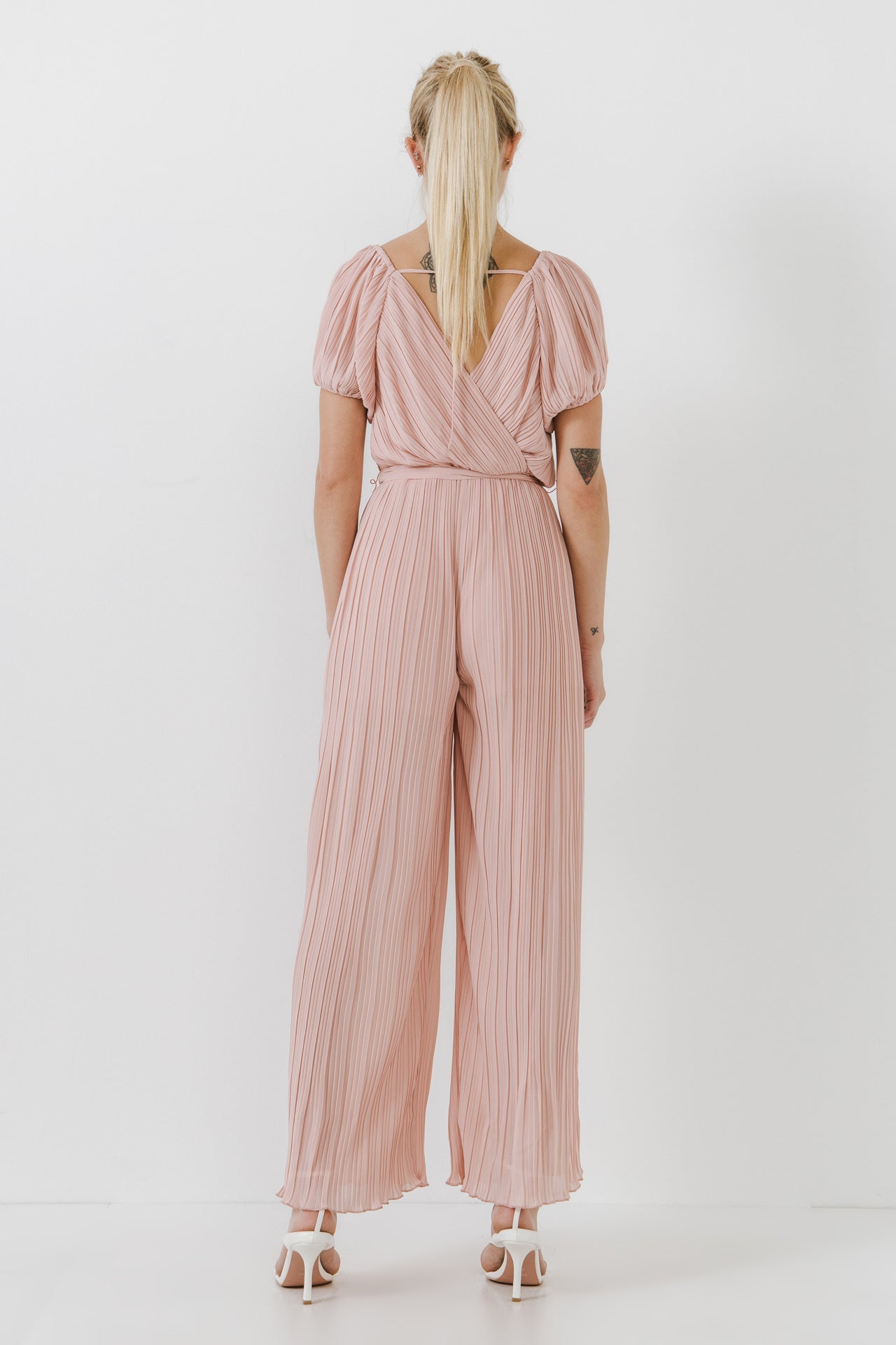 ENDLESS ROSE - Pleated Surplice Jumpsuit - JUMPSUITS available at Objectrare