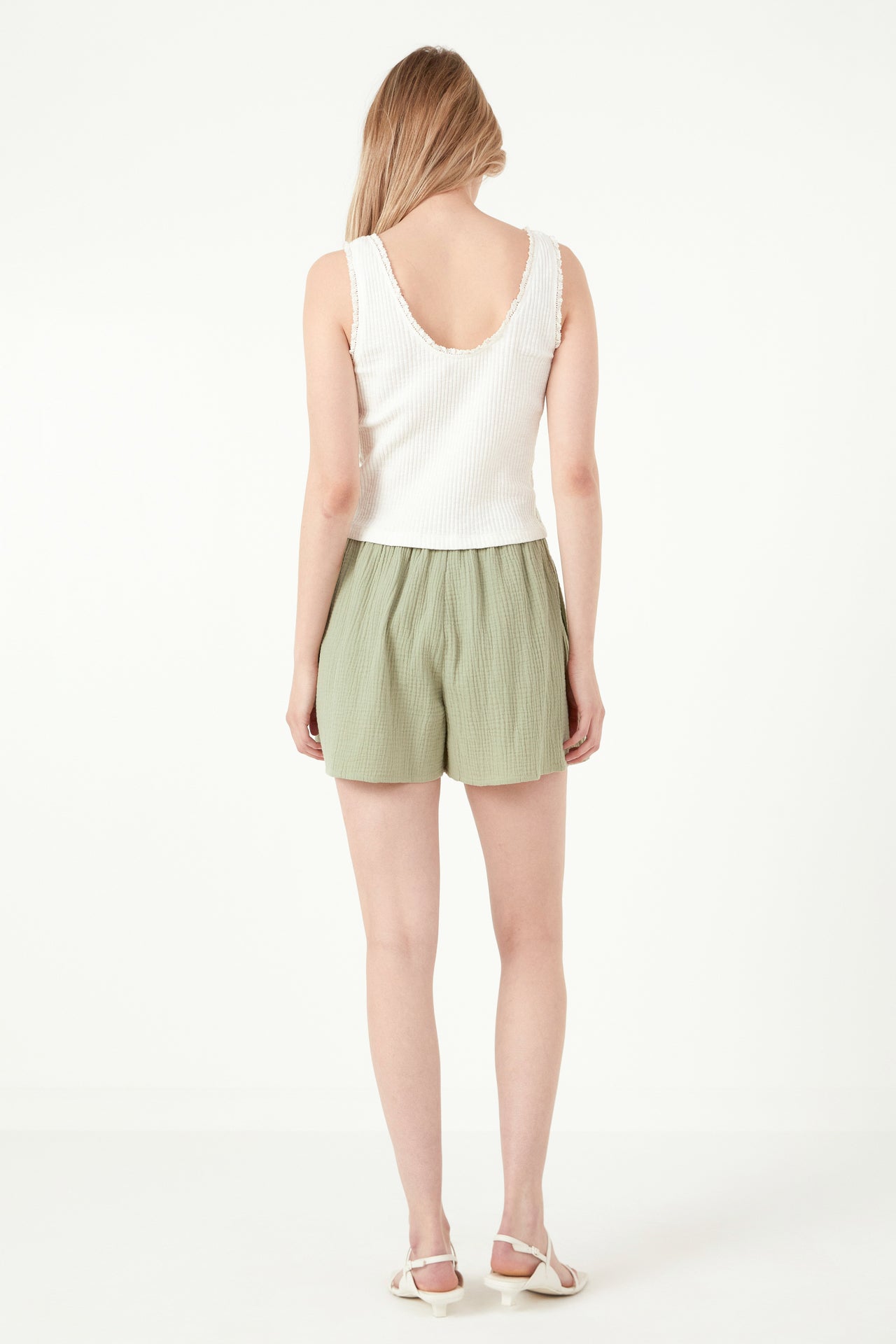 FREE THE ROSES - Henley Lace Trim Neck Top - TOPS available at Objectrare