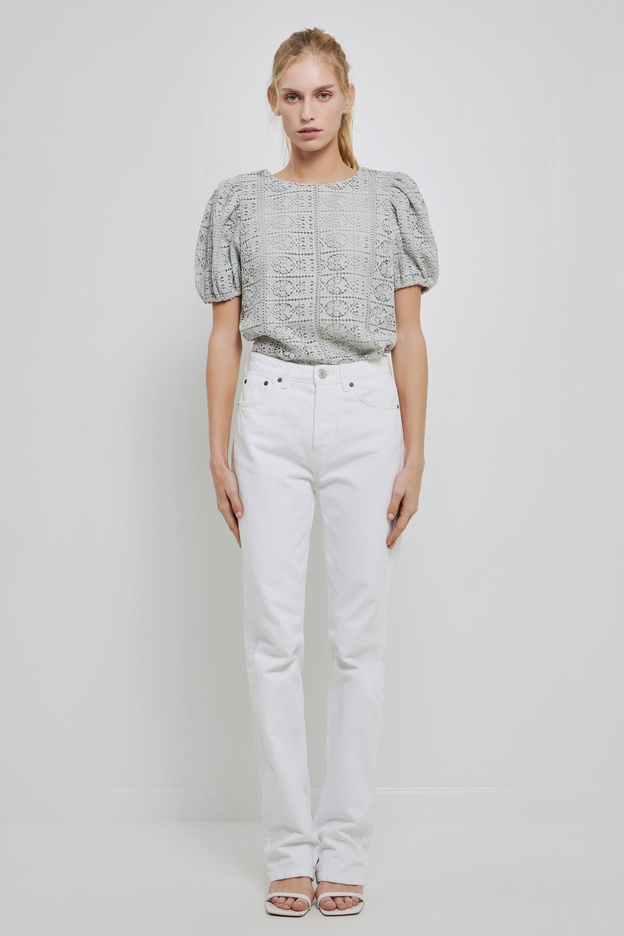 Puff Sleeve Lace Top