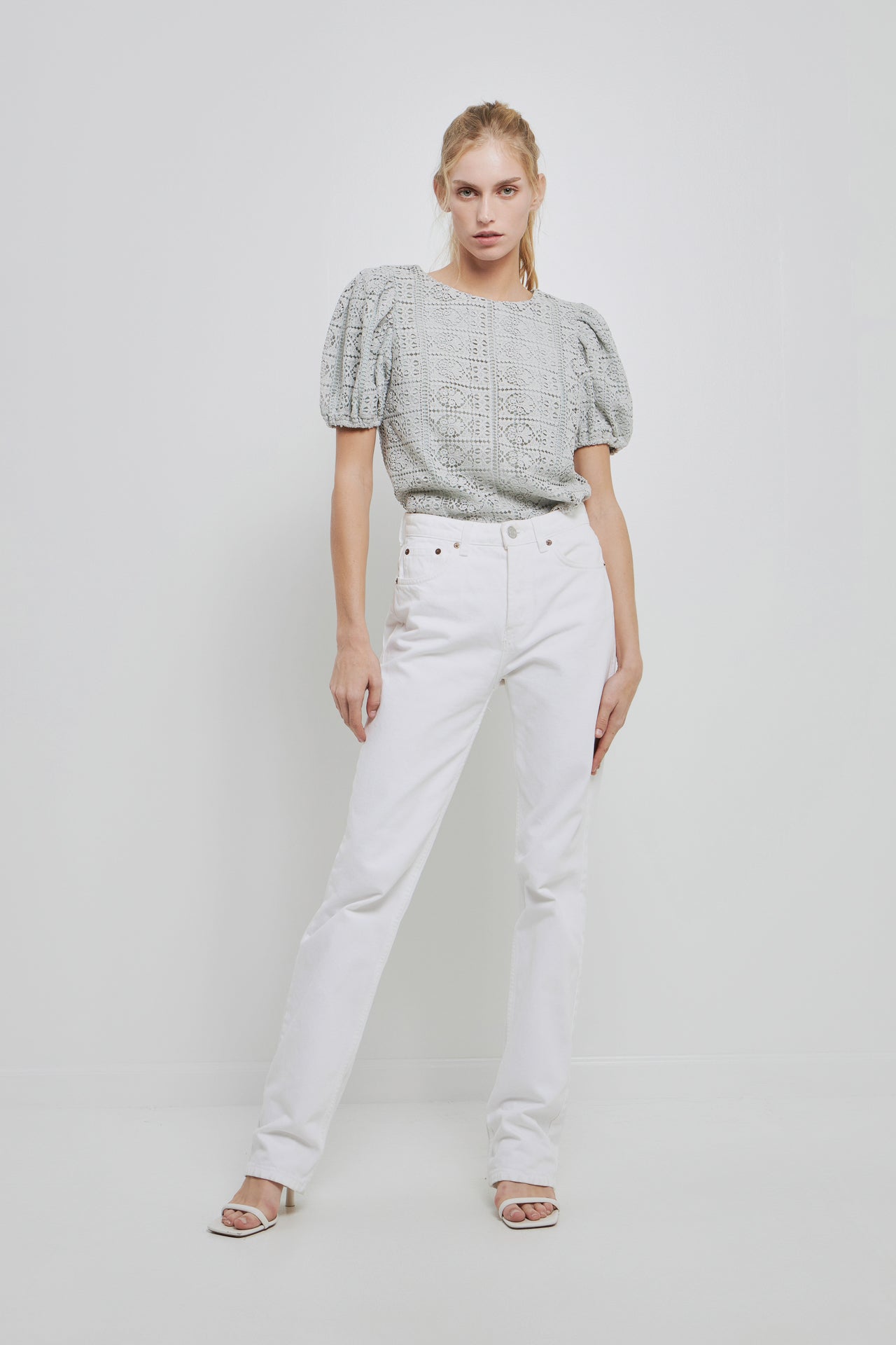 Puff Sleeve Lace Top