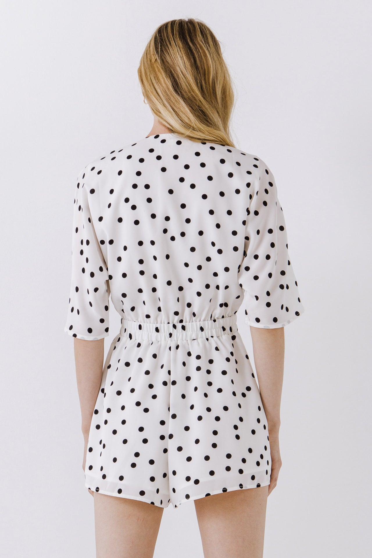 LA'VEN - Polka Dot Tied Romper - ROMPERS available at Objectrare