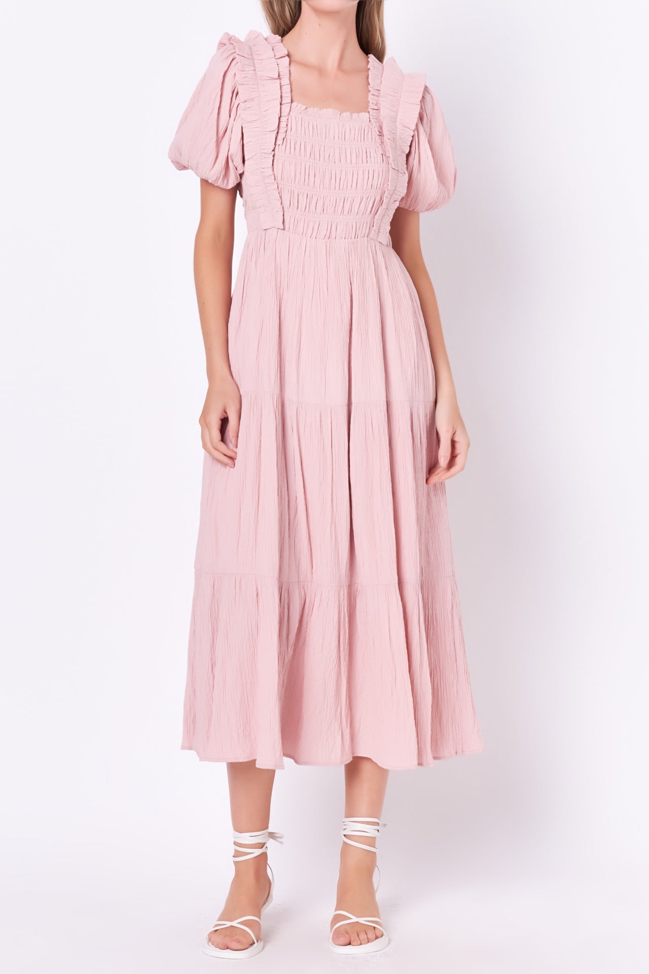 ENGLISH FACTORY - Smocked Midi Dress - DRESSES available at Objectrare
